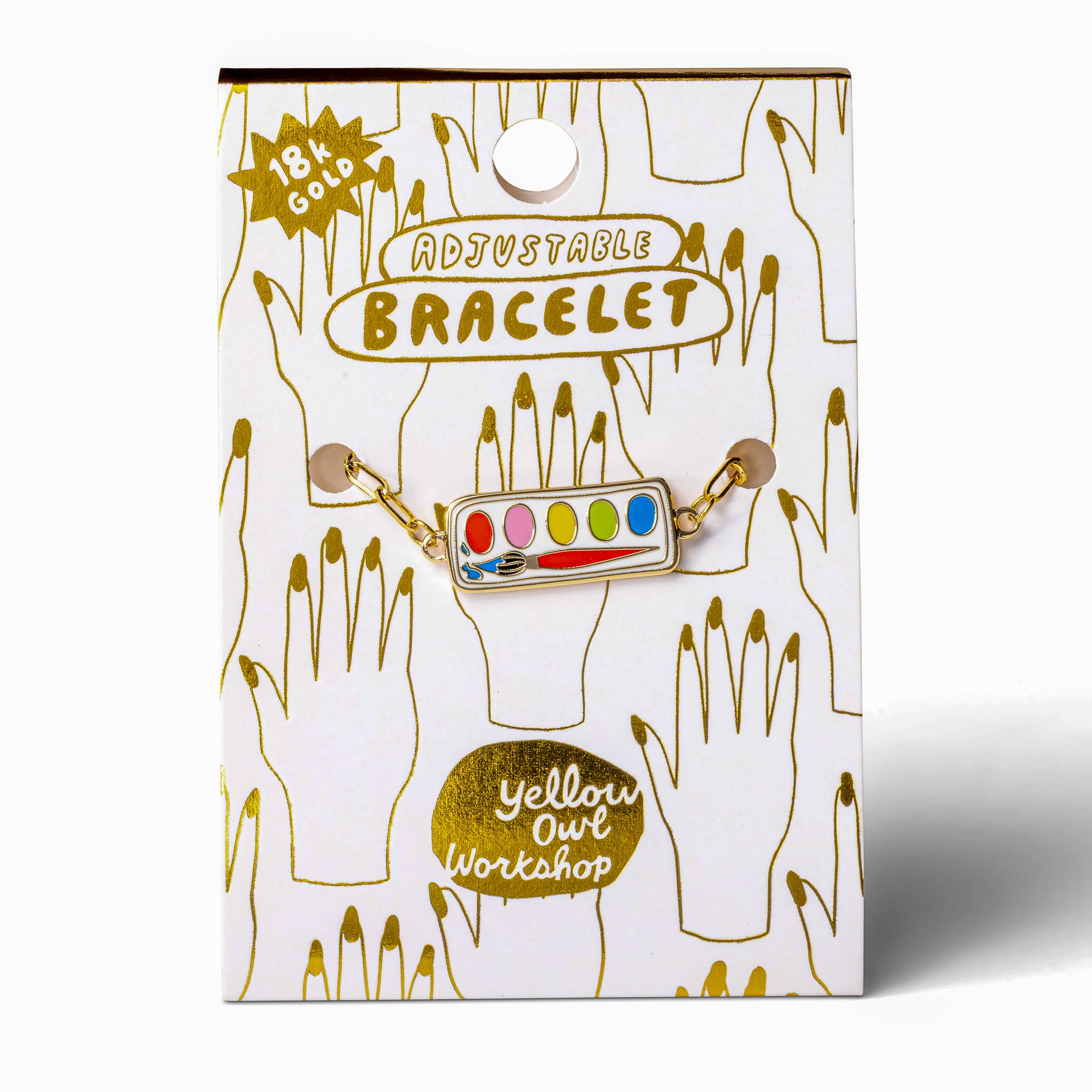 Paint Set Charm Bracelet | 18k Gold Enamel Artist Gift