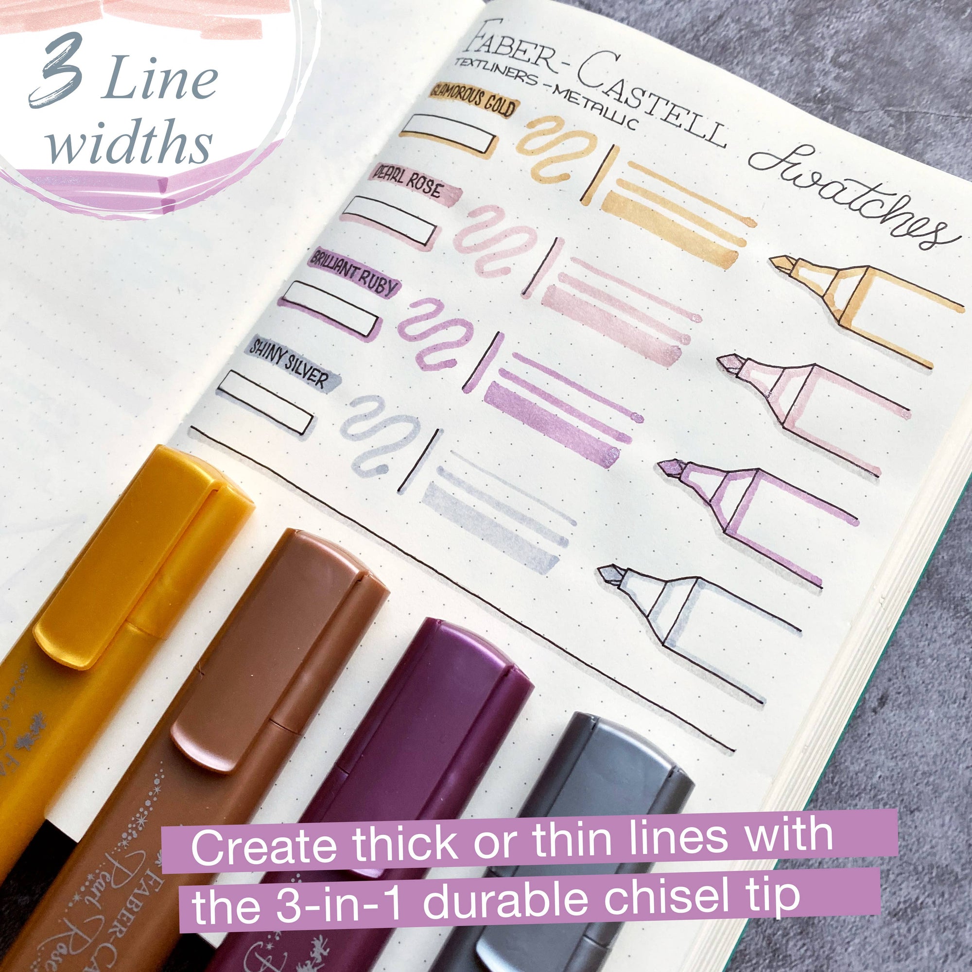 Highlighter Textliner 4 Metallic Colors