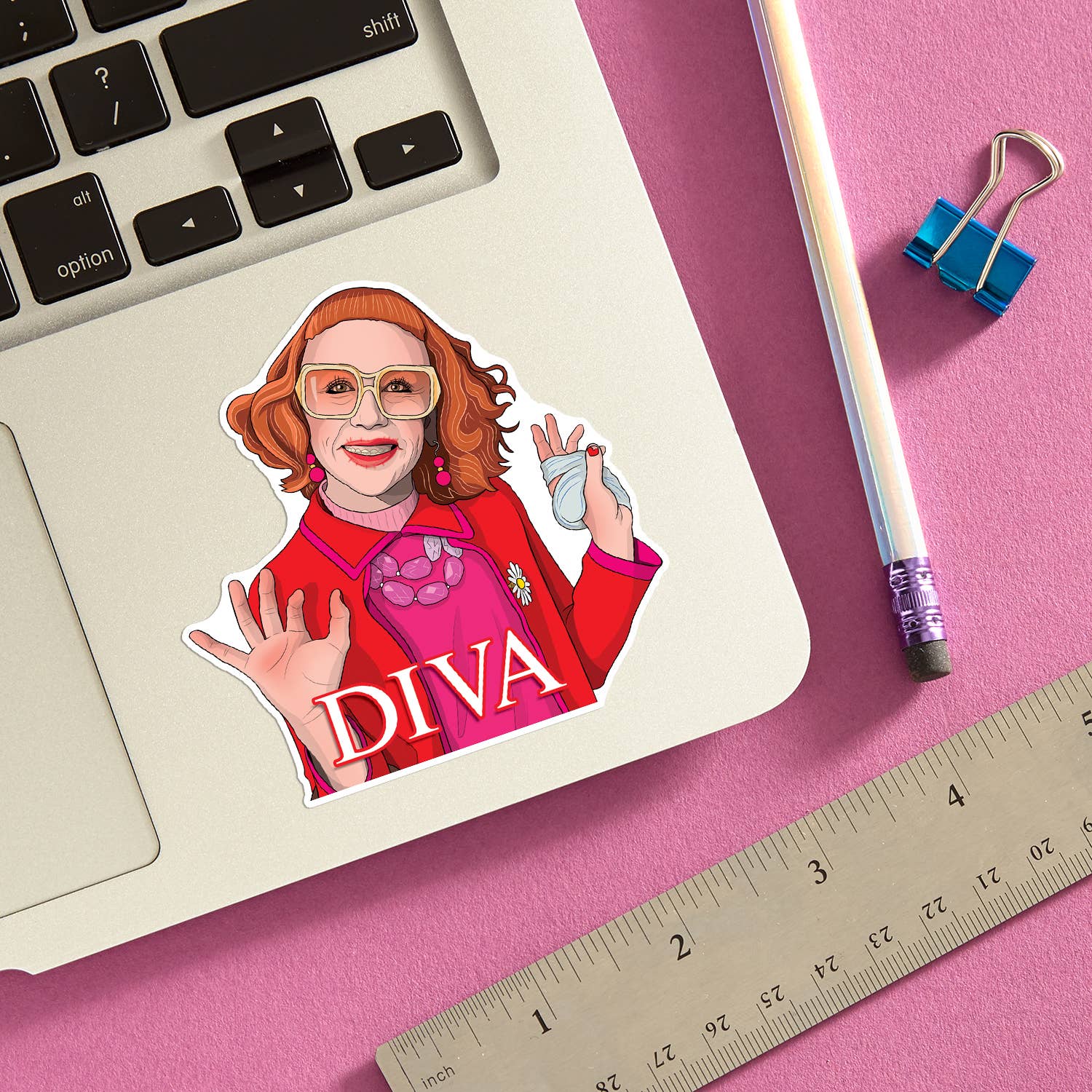 Auntie Gladys DIVA Villain Die Cut Sticker