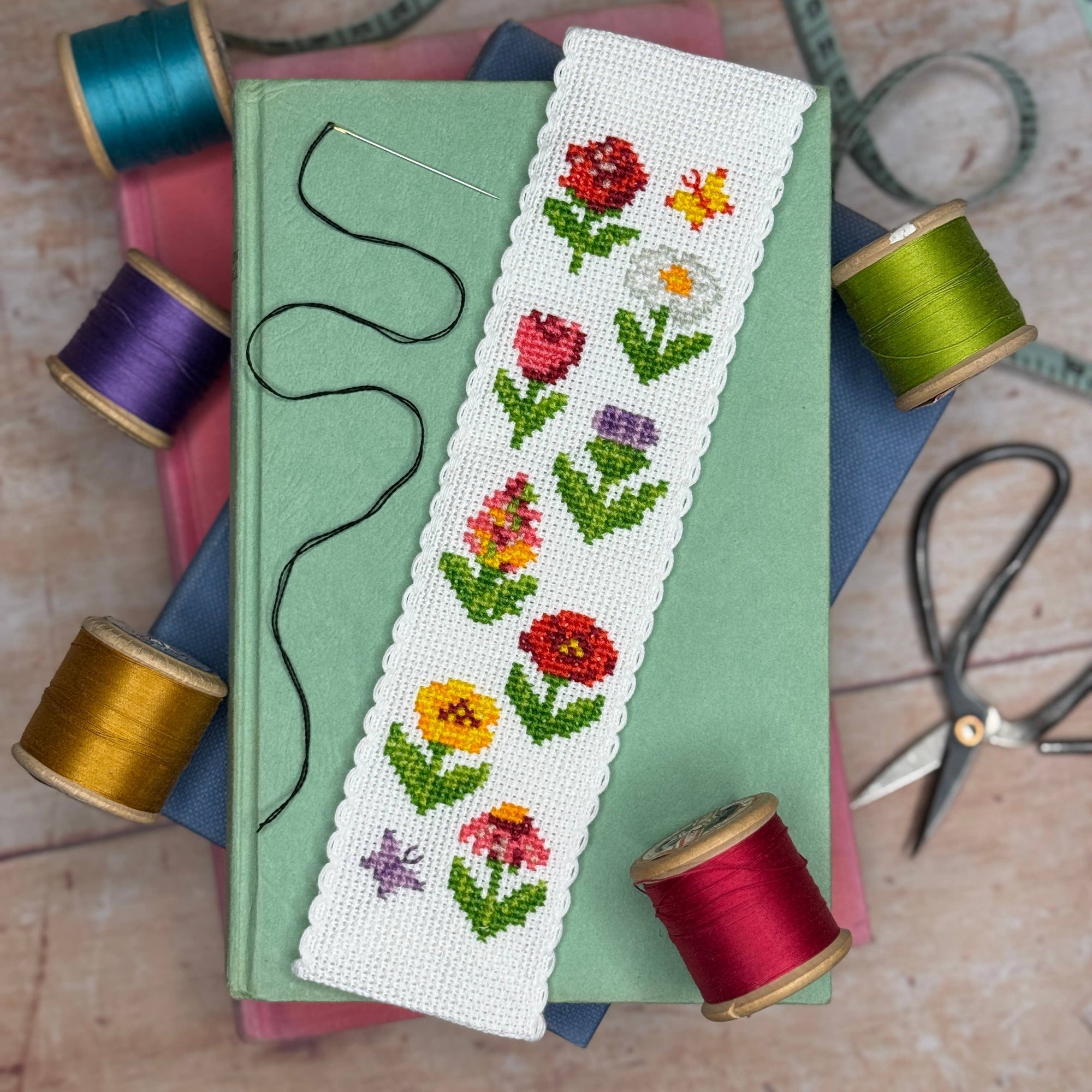 Cottage Garden Cross Stitch Bookmark Kit