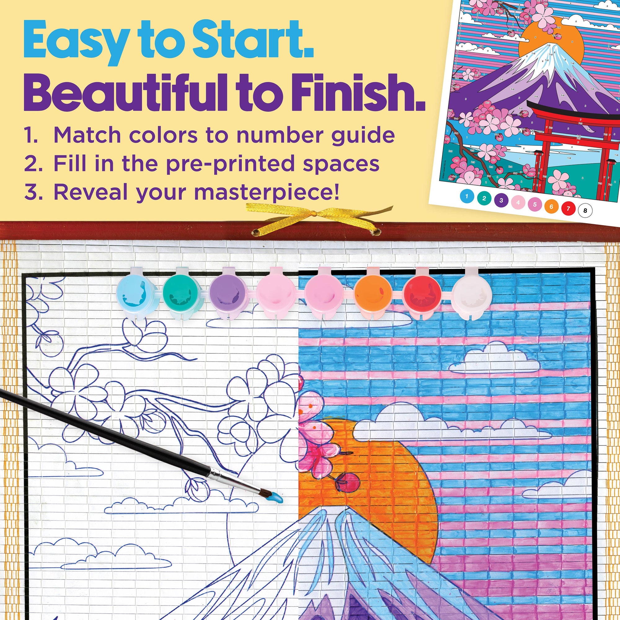 Paper Scroll Painting Kit for Kids - Mount Fuji