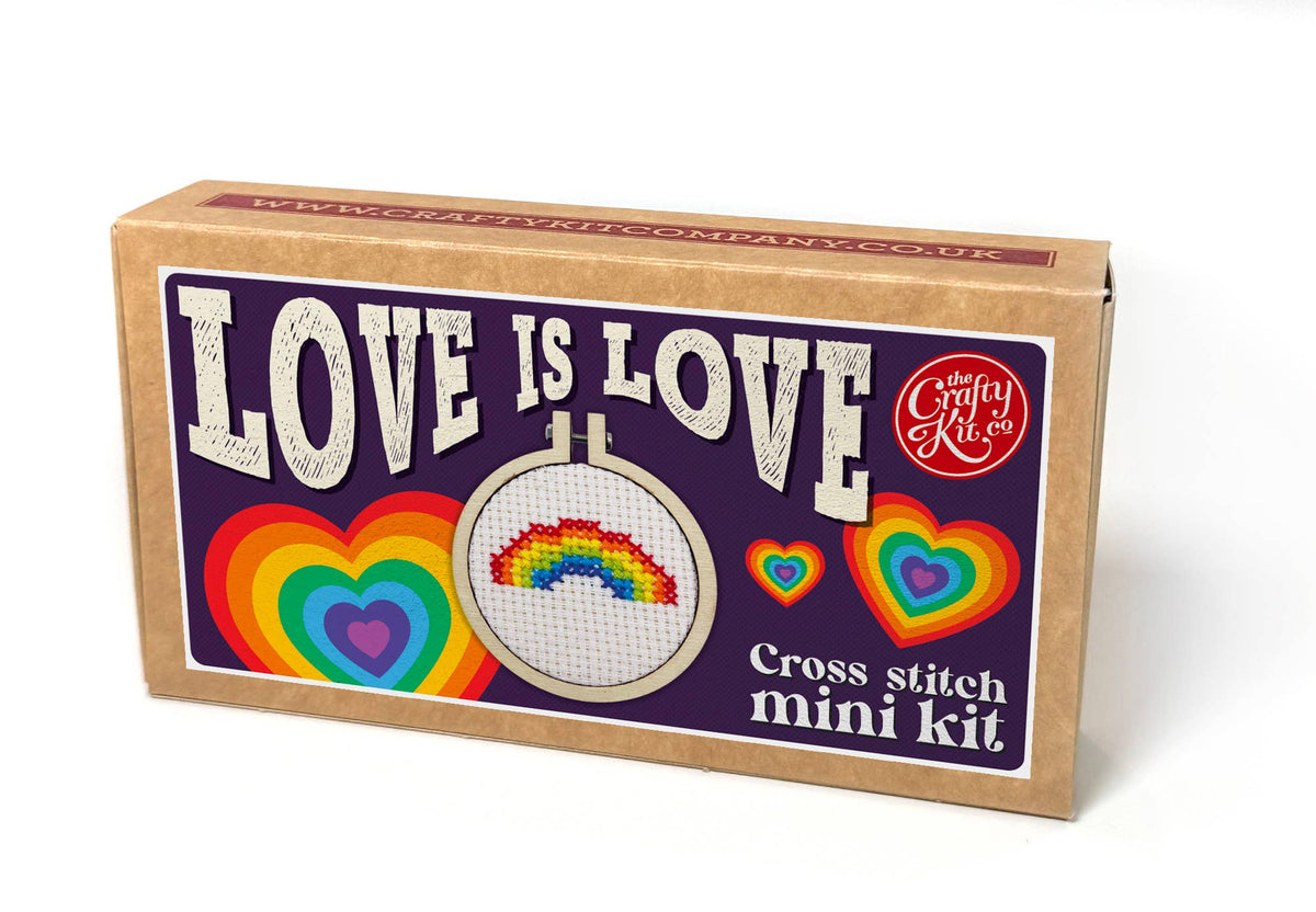 &#39;Love is Love&#39; Mini Matchbox Cross Stitch Kit
