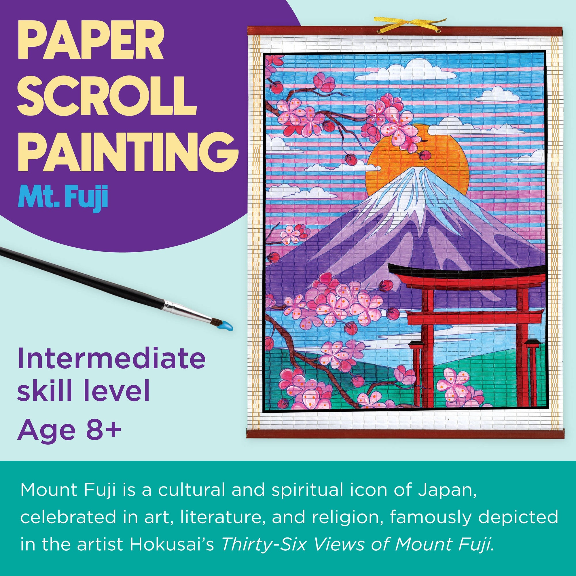 Paper Scroll Painting Kit for Kids - Mount Fuji