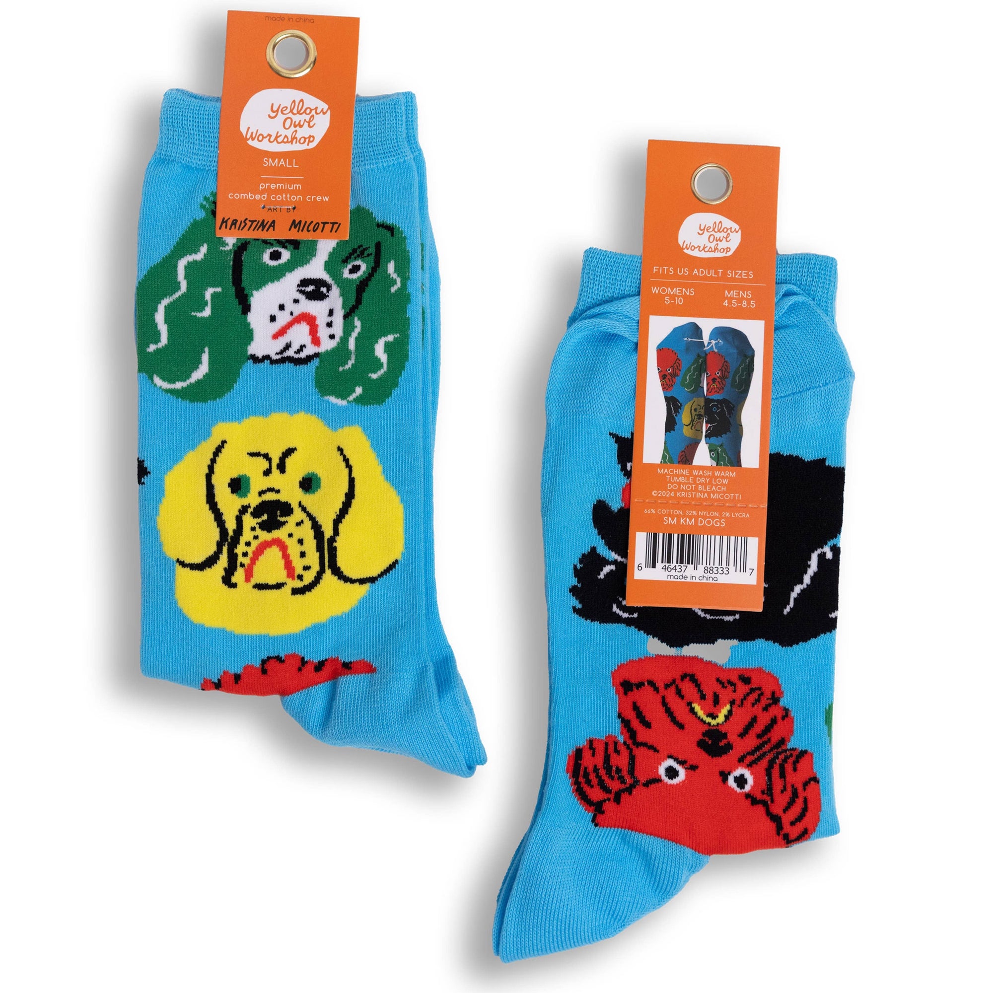 Kristina Micotti Dogs Crew Socks | Dog Lover Gift | Small