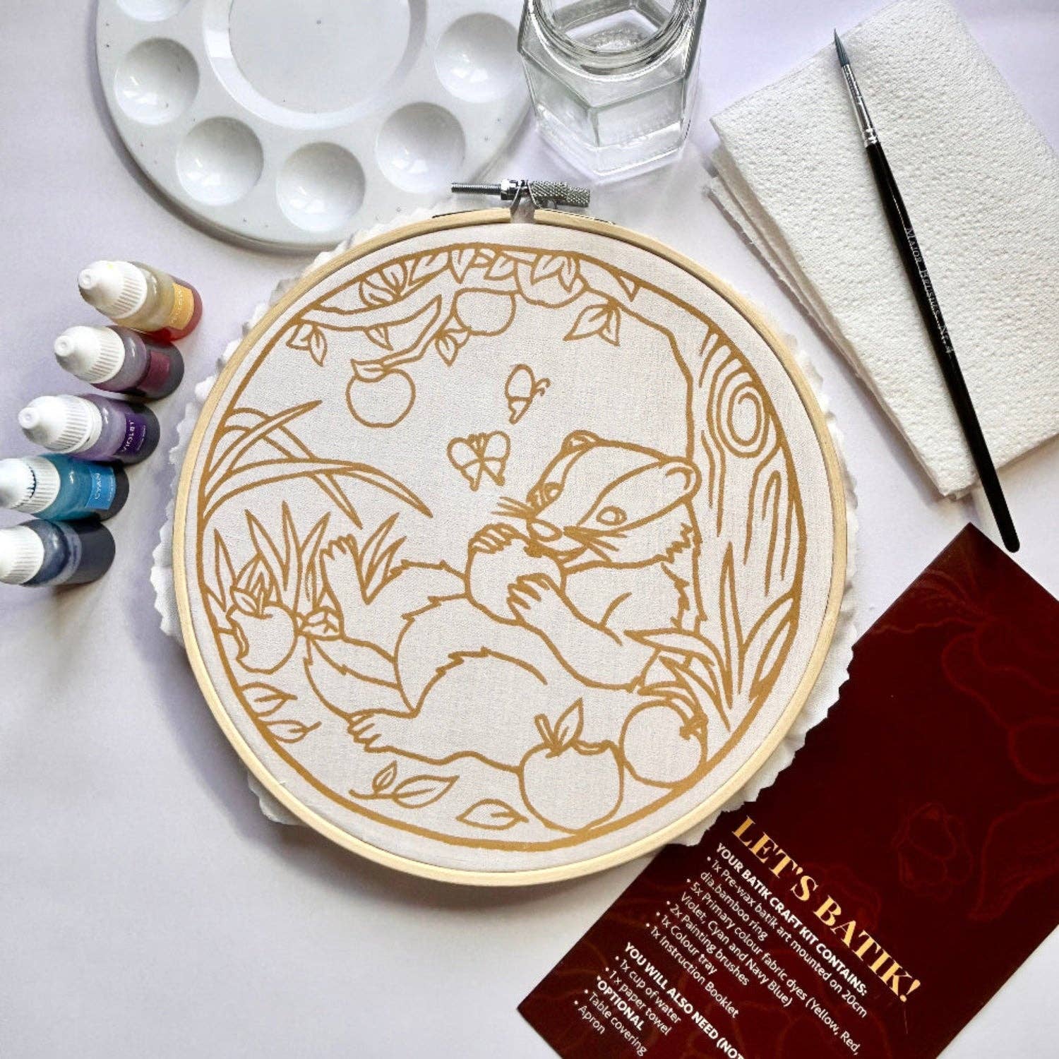 Mr. Brock's Picnic | Batik Craft Kit | Hand-Waxed DIY Art Kit UK: Batik DIY Kit