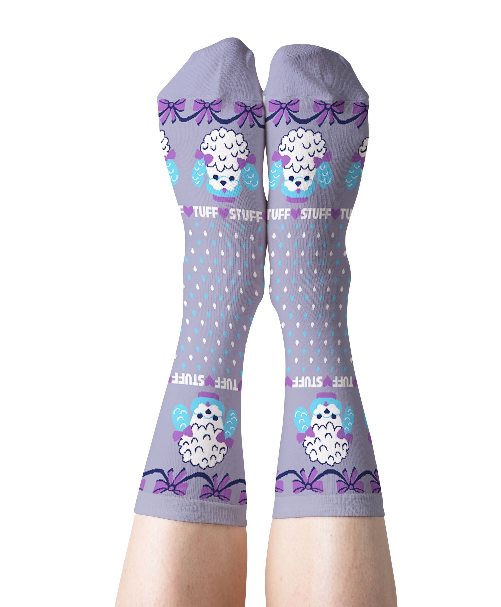 Tuff Stuff Poodle Crew Socks | Funny Dog Socks | Small