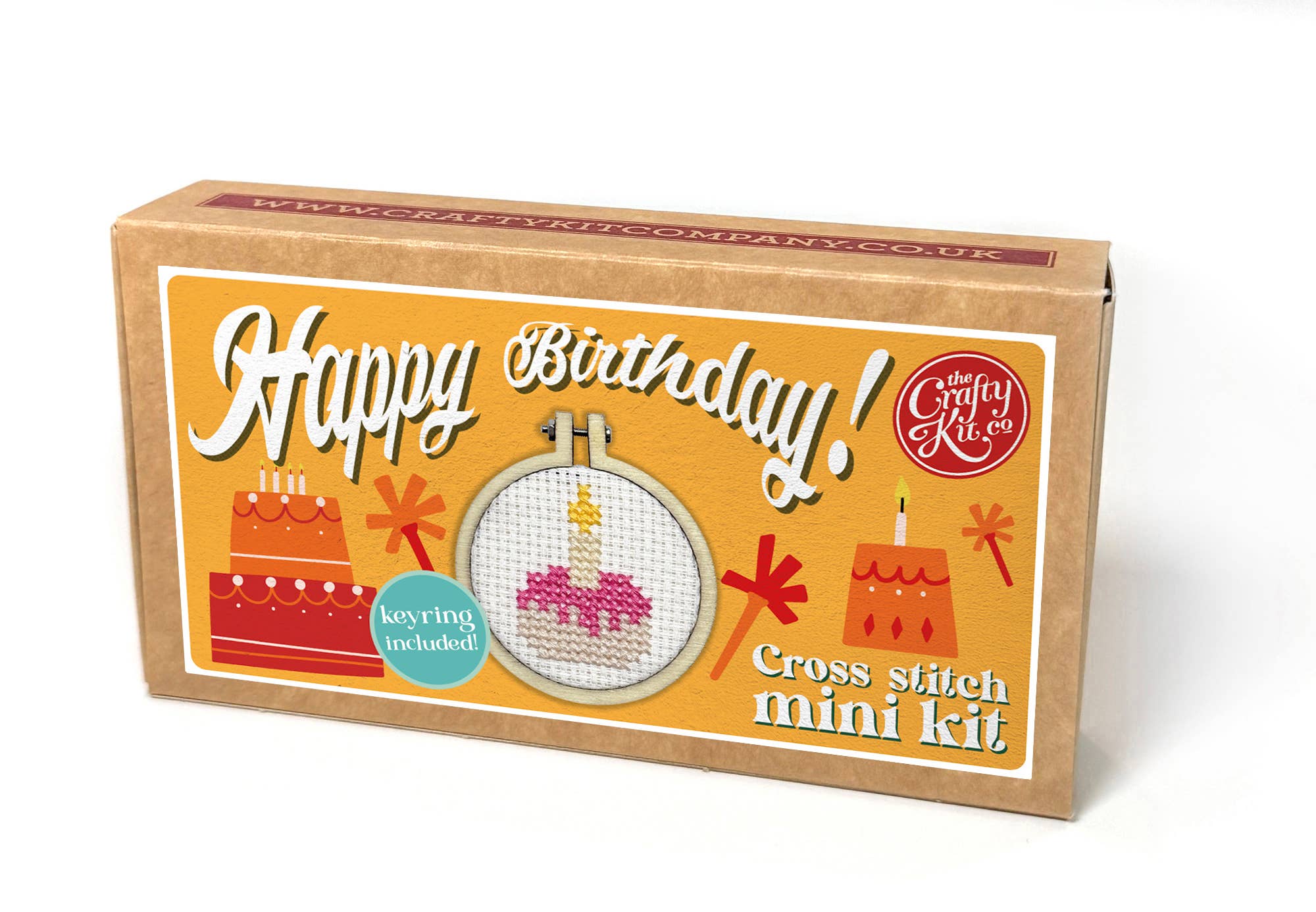'Happy Birthday!' Cake Mini Matchbox Cross Stitch Kit