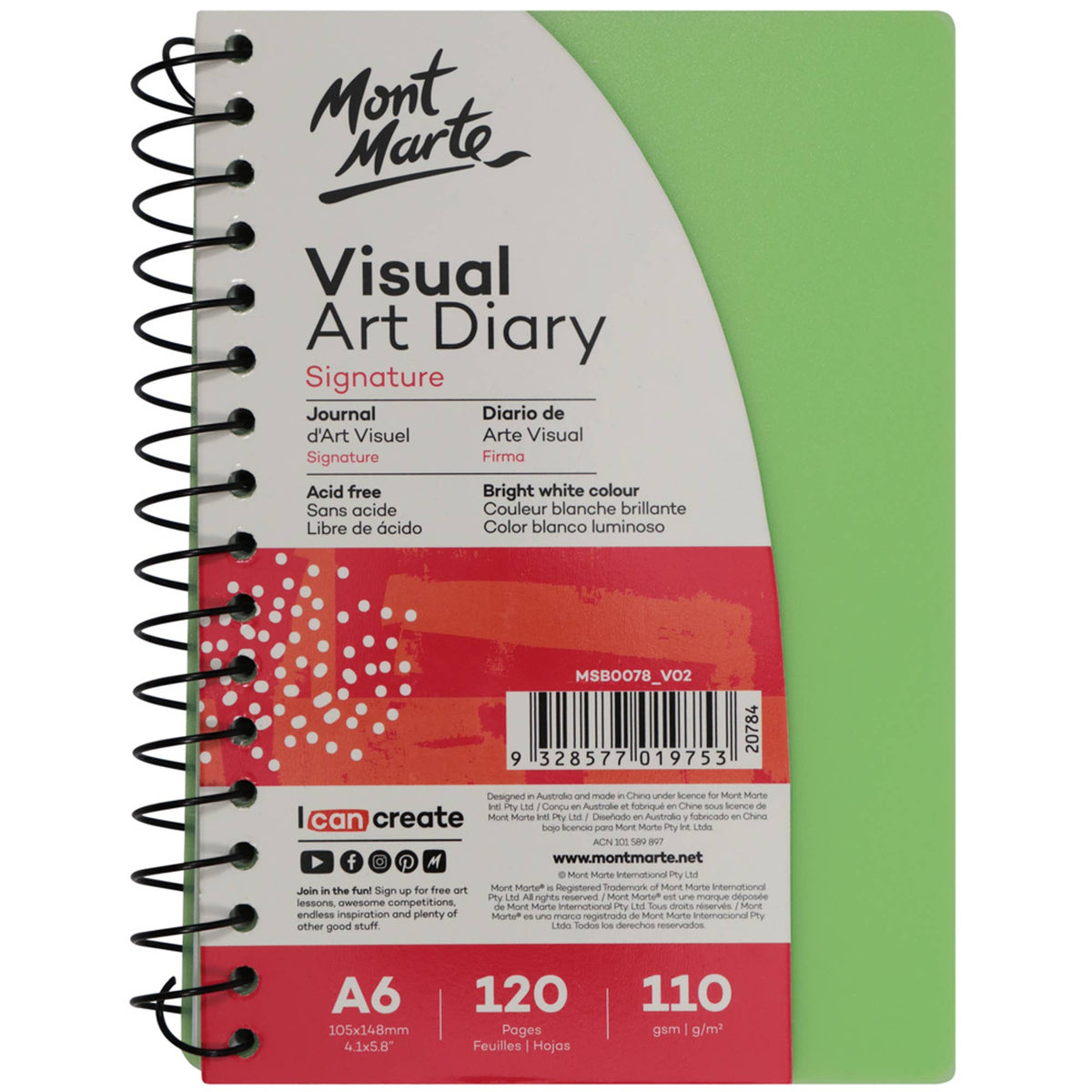 Visual Art Diary Signature A6 120 Pages 110gsm