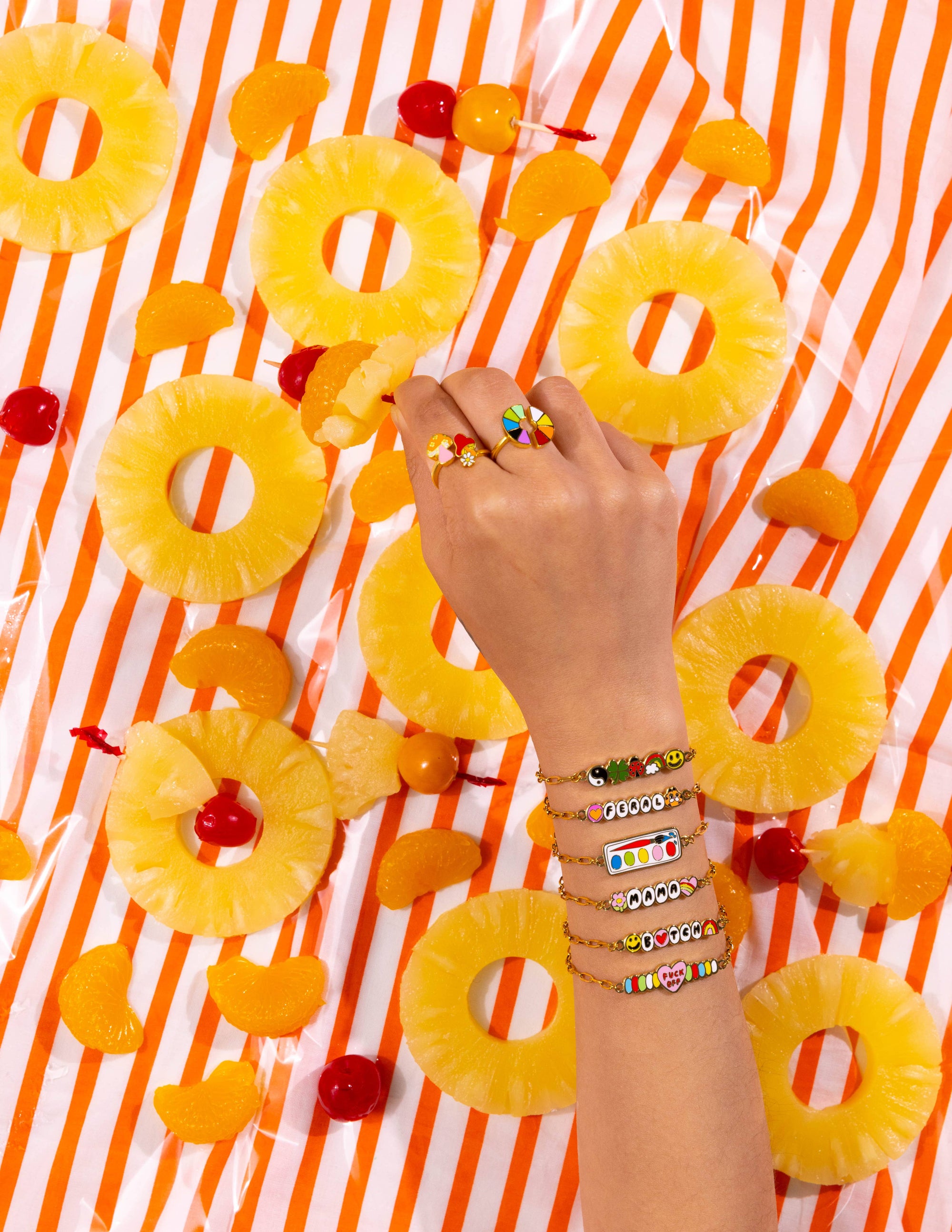 Paint Set Charm Bracelet | 18k Gold Enamel Artist Gift