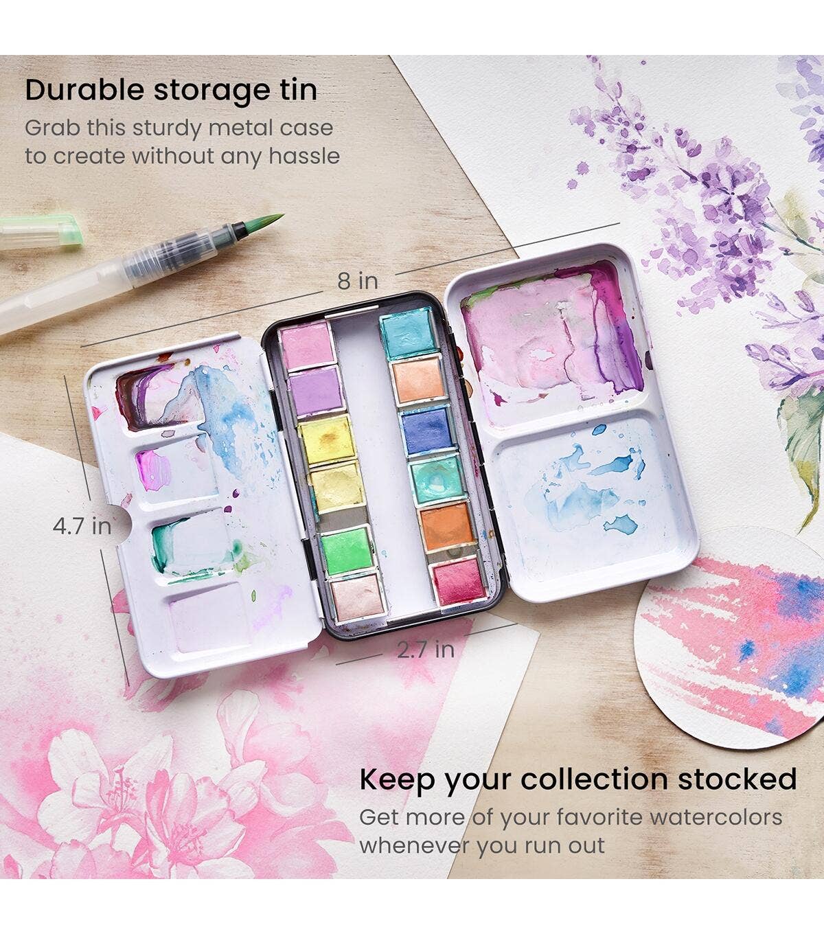 Arteza® Watercolor Half Pans Set - Pastel Colors, 12 pc.