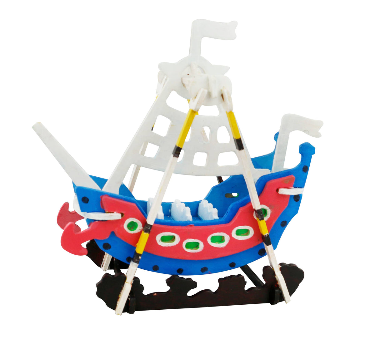 3D Wooden Puzzle with Paint Kit: Swing Boat