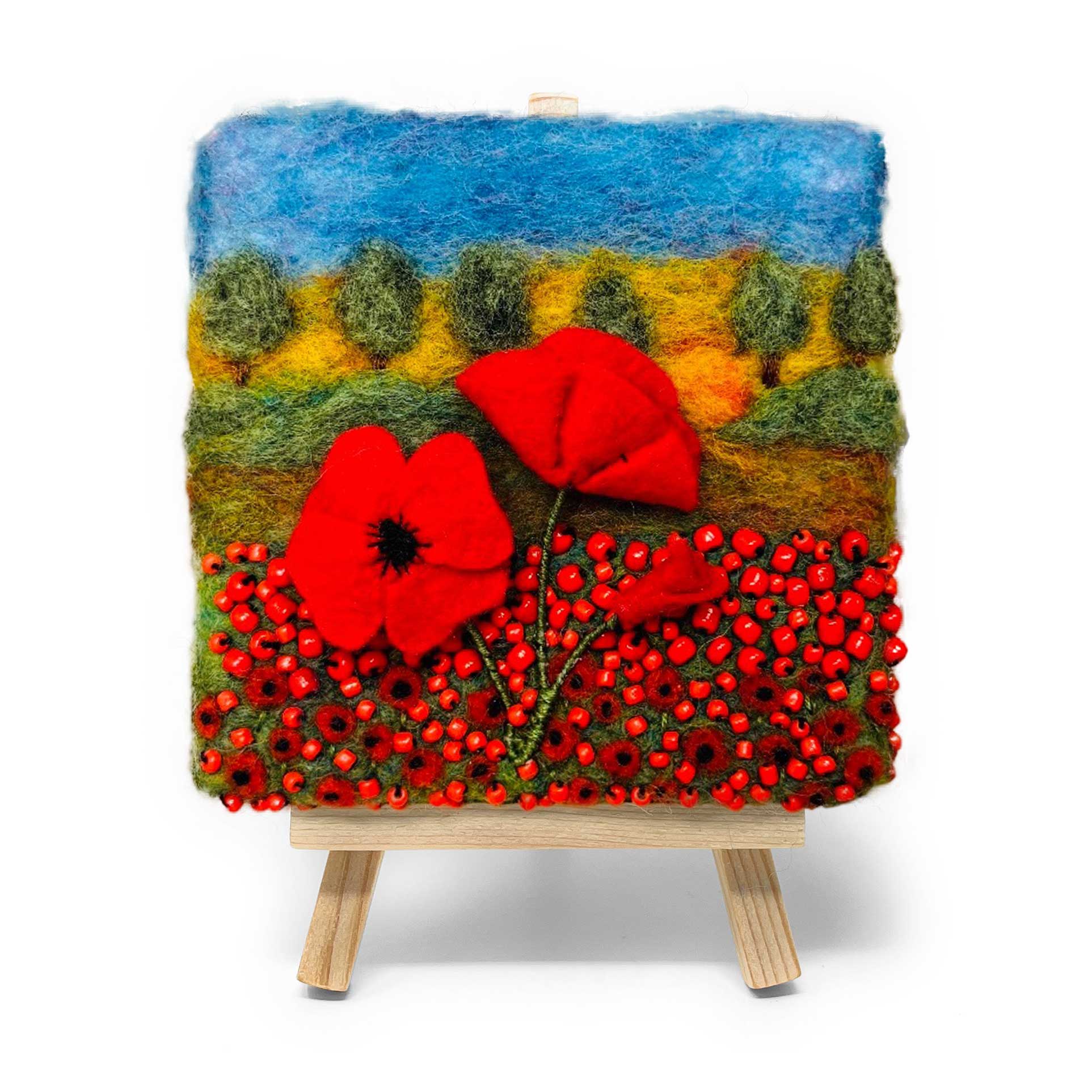 Mini Masterpiece: Poppies at Sunrise Needle Felt Kit