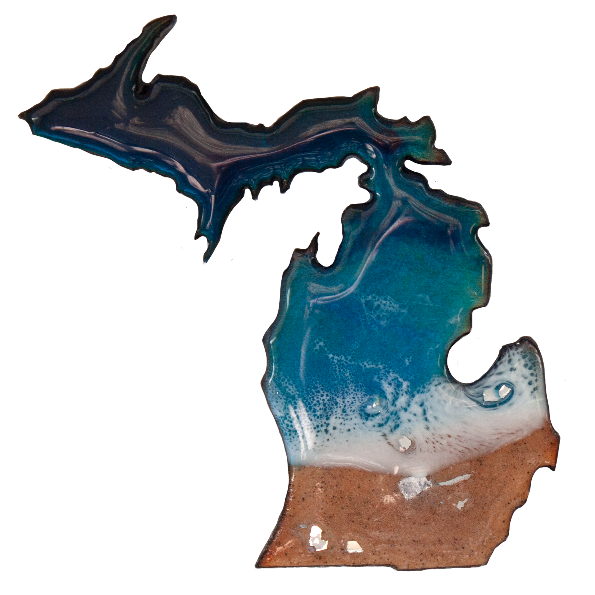 Michigan Beach Magnet : With Fire Glass / With Sand