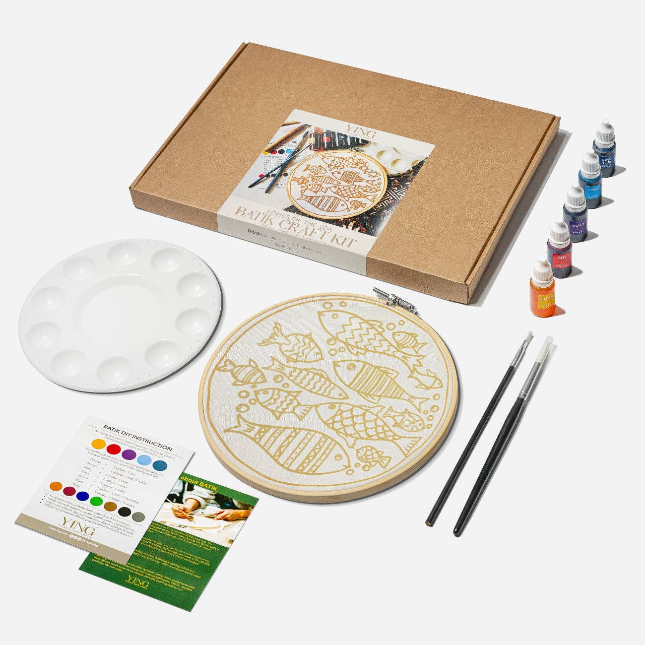 Fishes of the Sea | Batik Craft Kit | Hand-Waxed DIY Art Kit UK: Batik Diy Kit