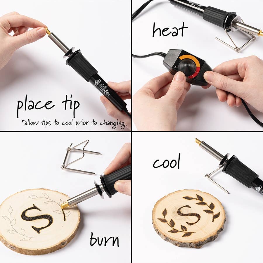 Decorative Wood Burning Tool Set: 8 Pieces