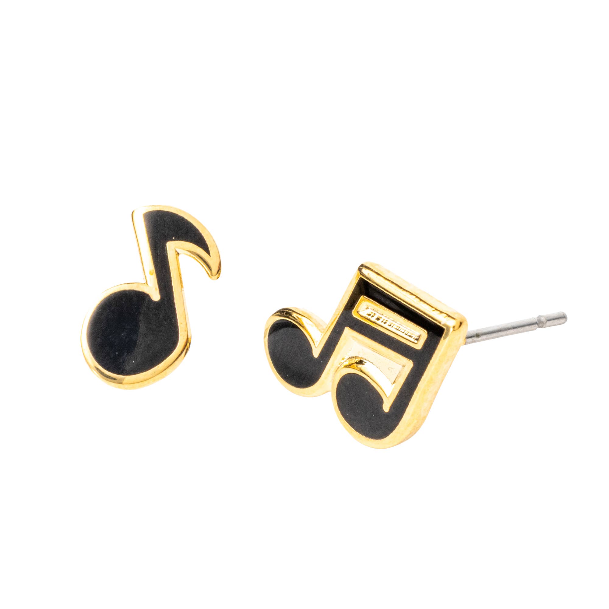 Music Note Gold Earrings | Musician Mismatched Gold Studs
