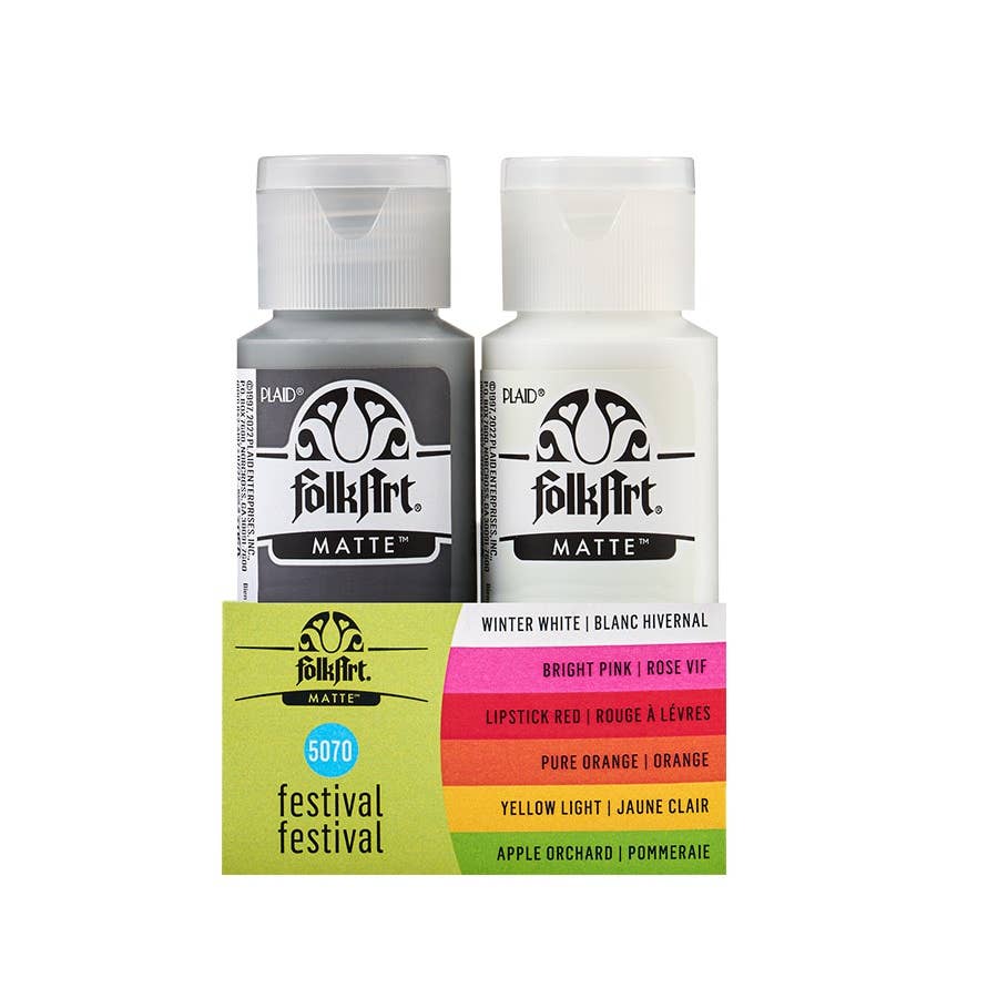 Matte Acrylic Paint Set of 12 Colors: Festival