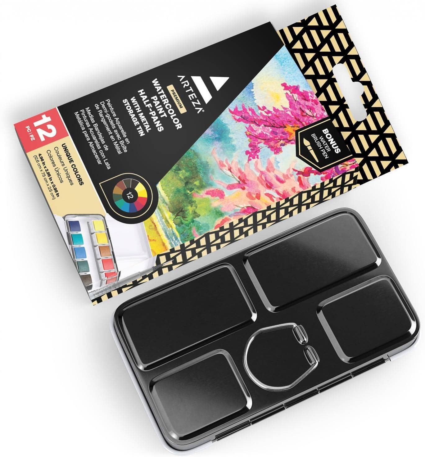 Arteza® Watercolor Paint Half-Pans Set, 12 pc.