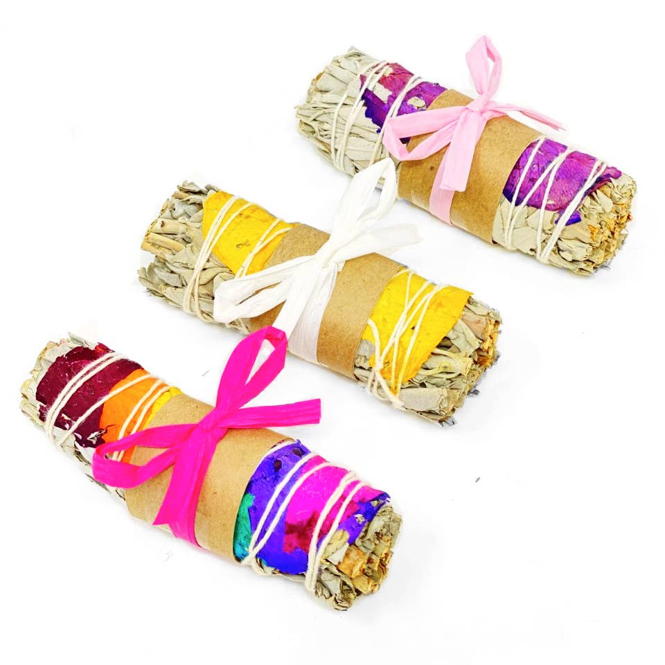 White Sage and Rose Bundles Chakra: Sage/Purple