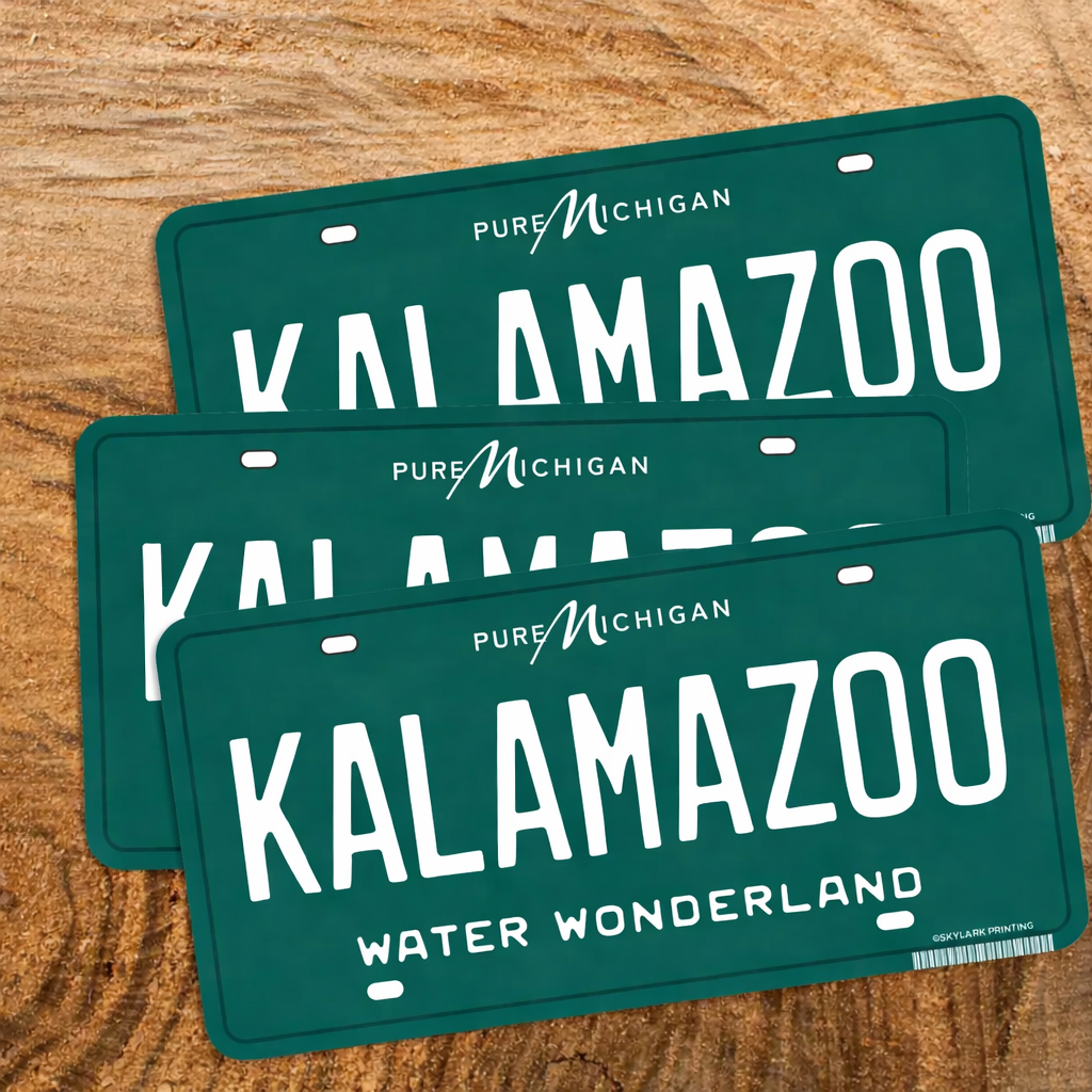 KCMA | Kalamazoo Water Wonderland Retro License Plate Sticker (3")