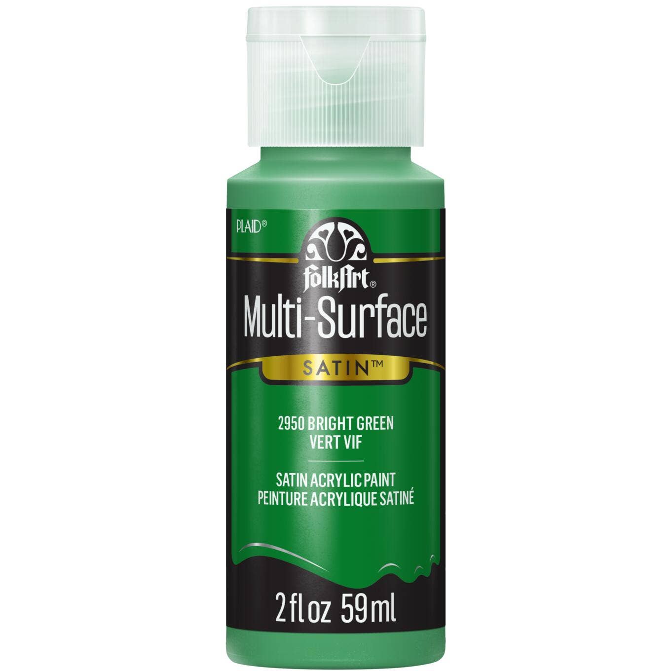 FolkArt ® Multi-Surface Satin Acrylic Paint - 2 oz: Bright Green