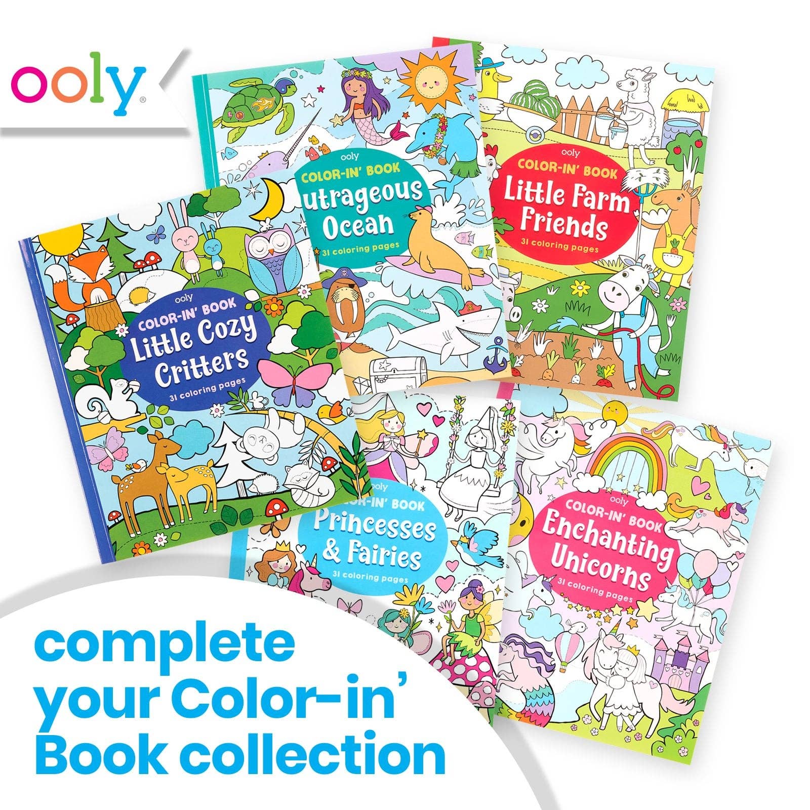 Color-in' Book - Enchanting Unicorns - 31 Pages