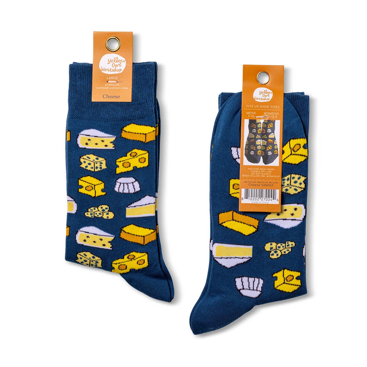 Cheese Crew Socks | Foodie Gifts | Large