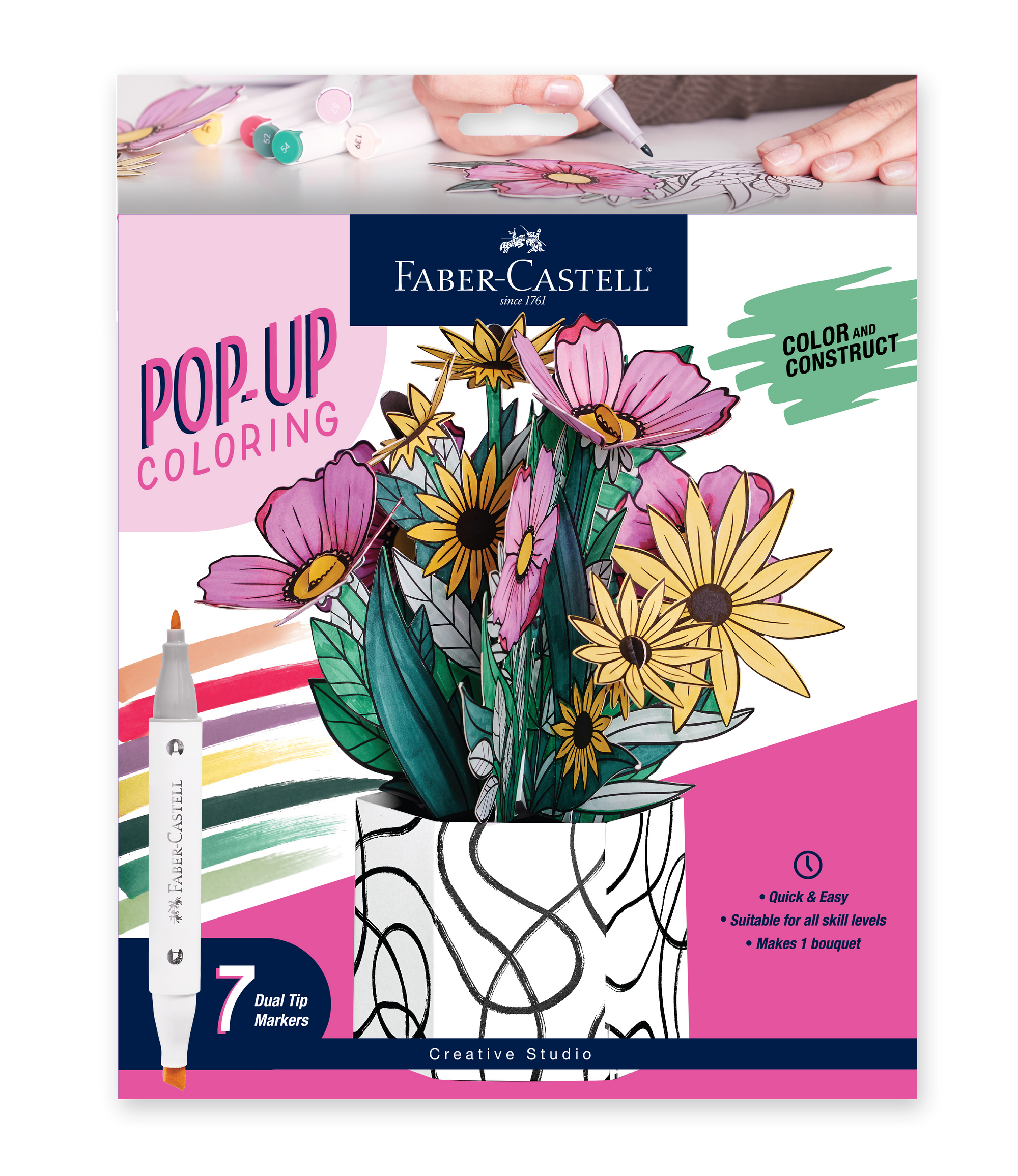 Pop Up Coloring Wildflower Bouquet - Adult Coloring Craft