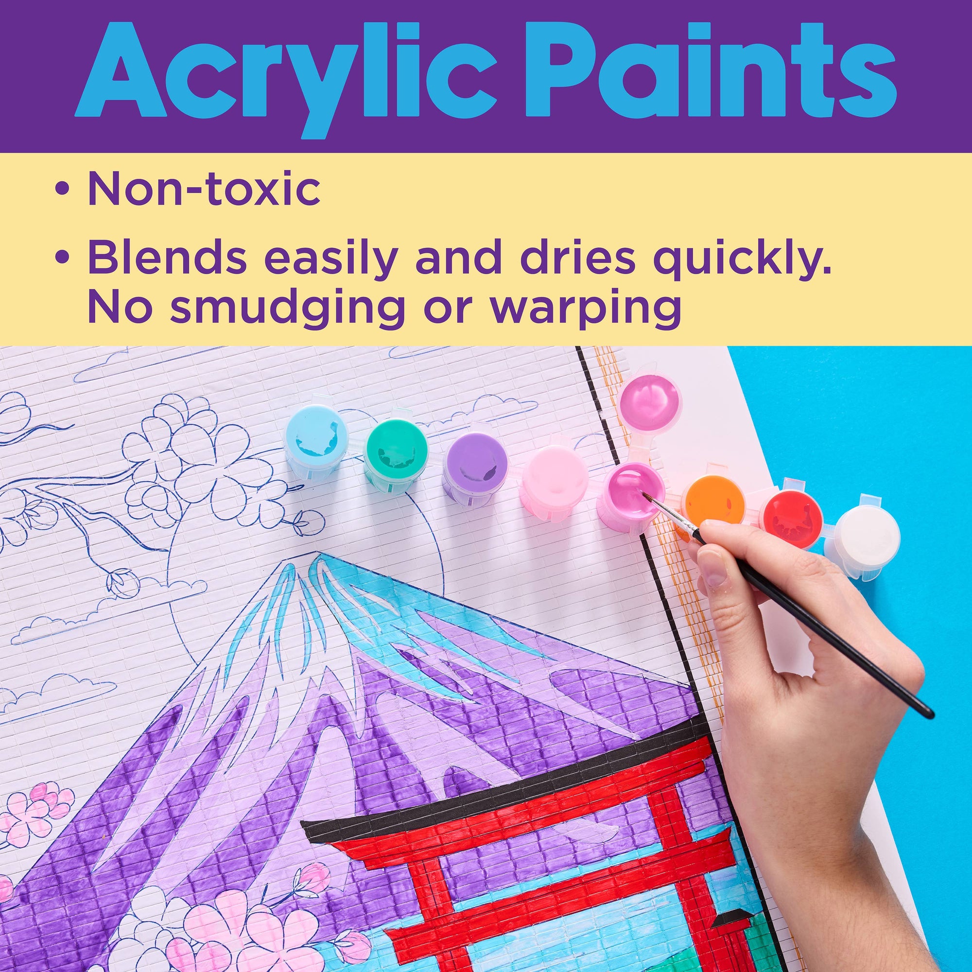 Paper Scroll Painting Kit for Kids - Mount Fuji