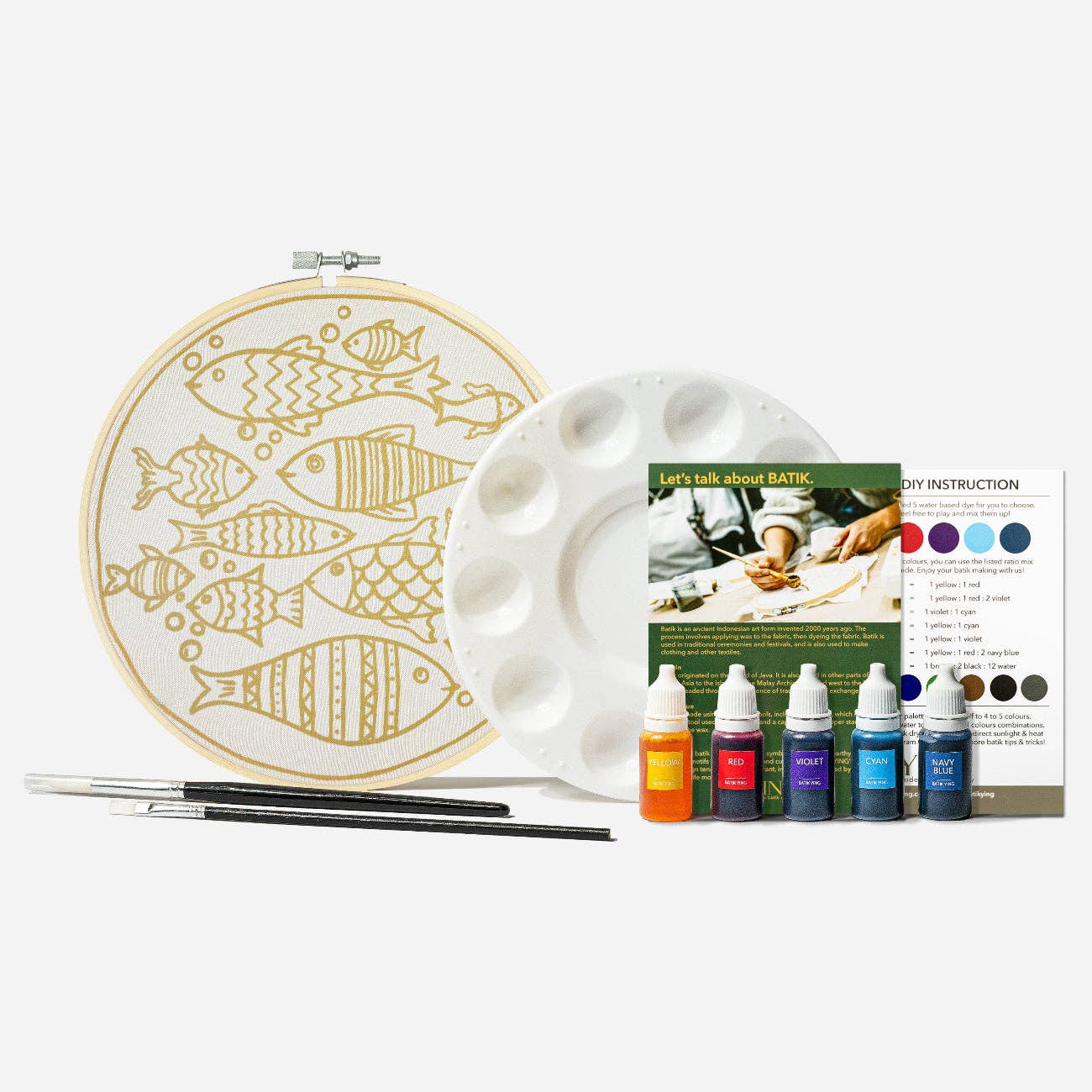 Fishes of the Sea | Batik Craft Kit | Hand-Waxed DIY Art Kit UK: Batik Diy Kit