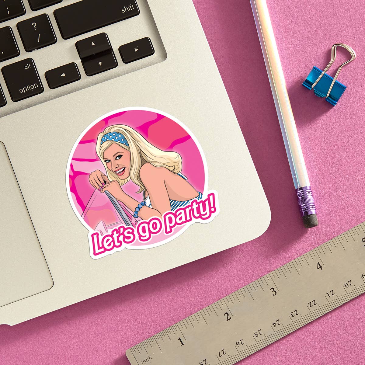 Barbie Let&#39;s Go Party Die Cut Sticker