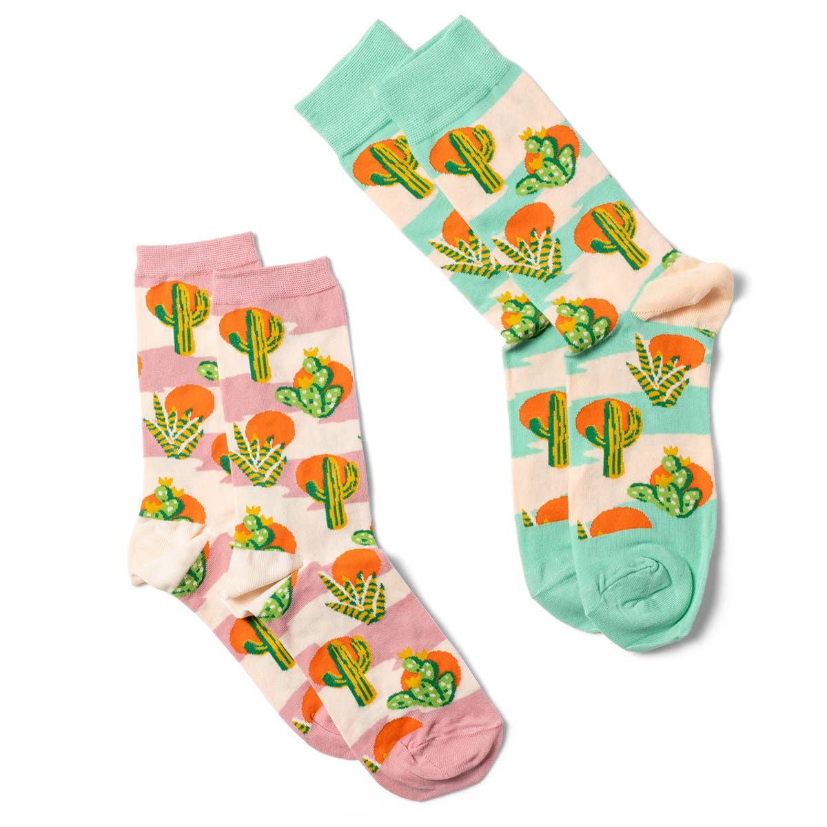 Southwest Cactus Crew Socks | Desert Plant Socks | Small