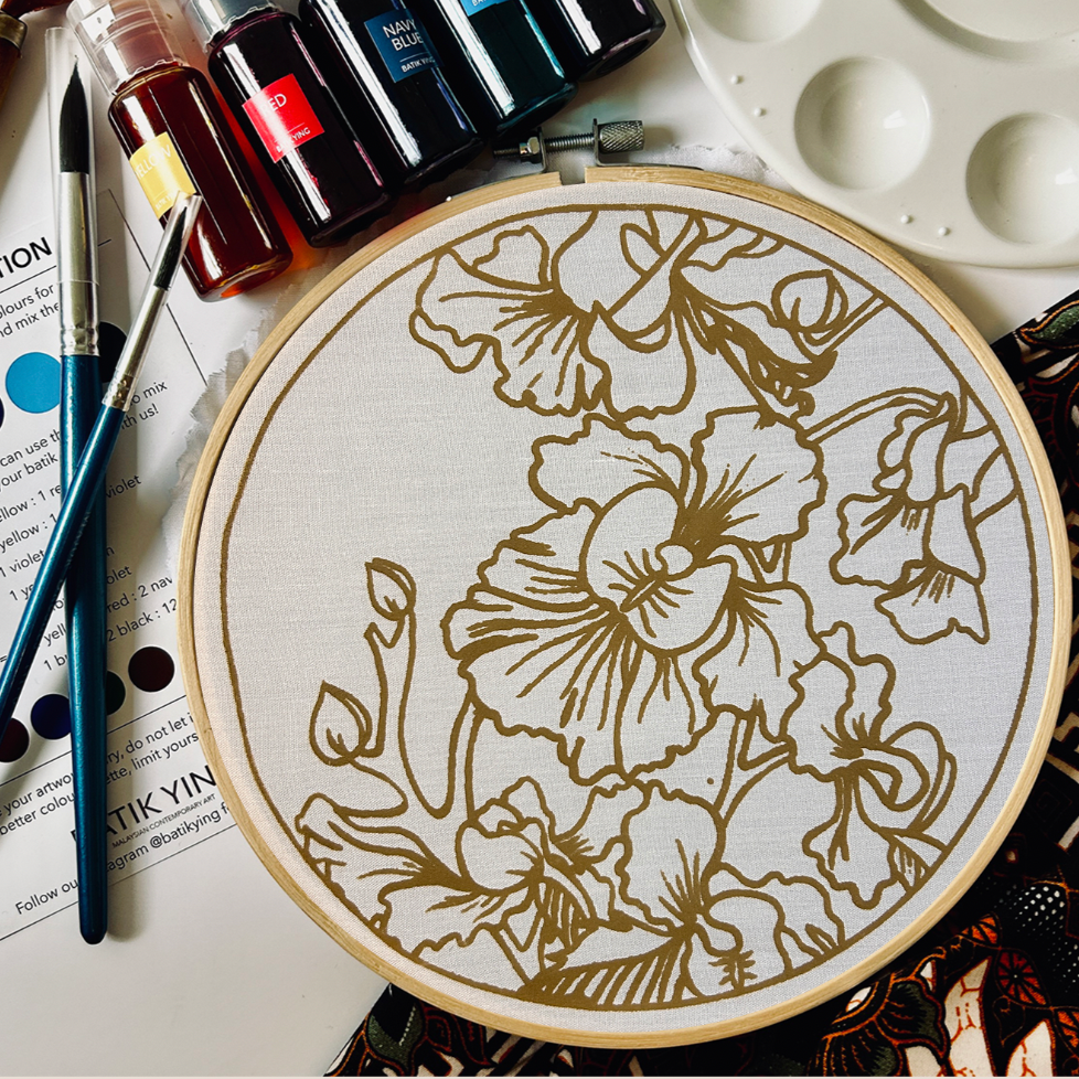 Midnight Orchid | Batik Craft Kit | Hand-Waxed DIY Art Kit UK: Batik Kit