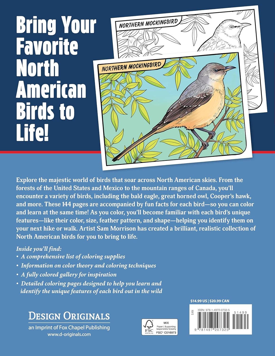Great Coloring Book of North American Birds-144 Packed Pages