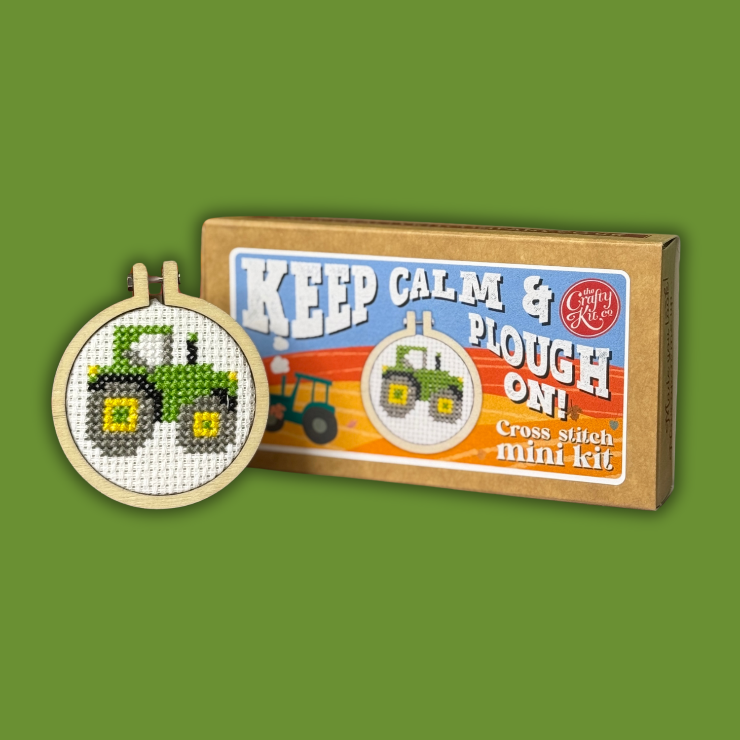 'Keep Calm and Plough On!' Mini Matchbox Cross Stitch Kit