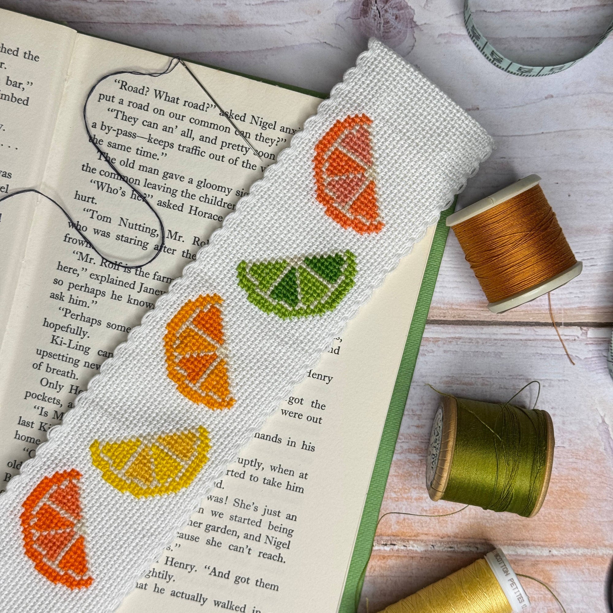 Summer Citrus Cross Stitch Bookmark Kit