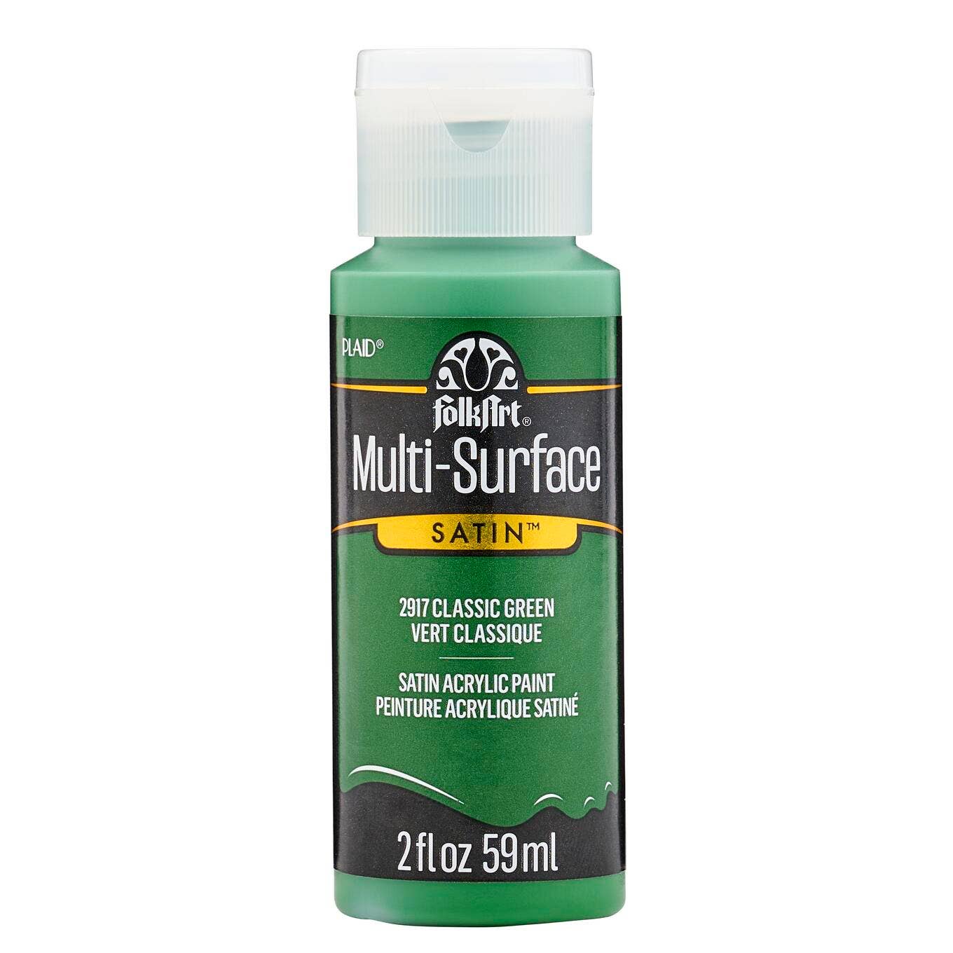 FolkArt ® Multi-Surface Satin Acrylic Paint - 2 oz: Classic Green