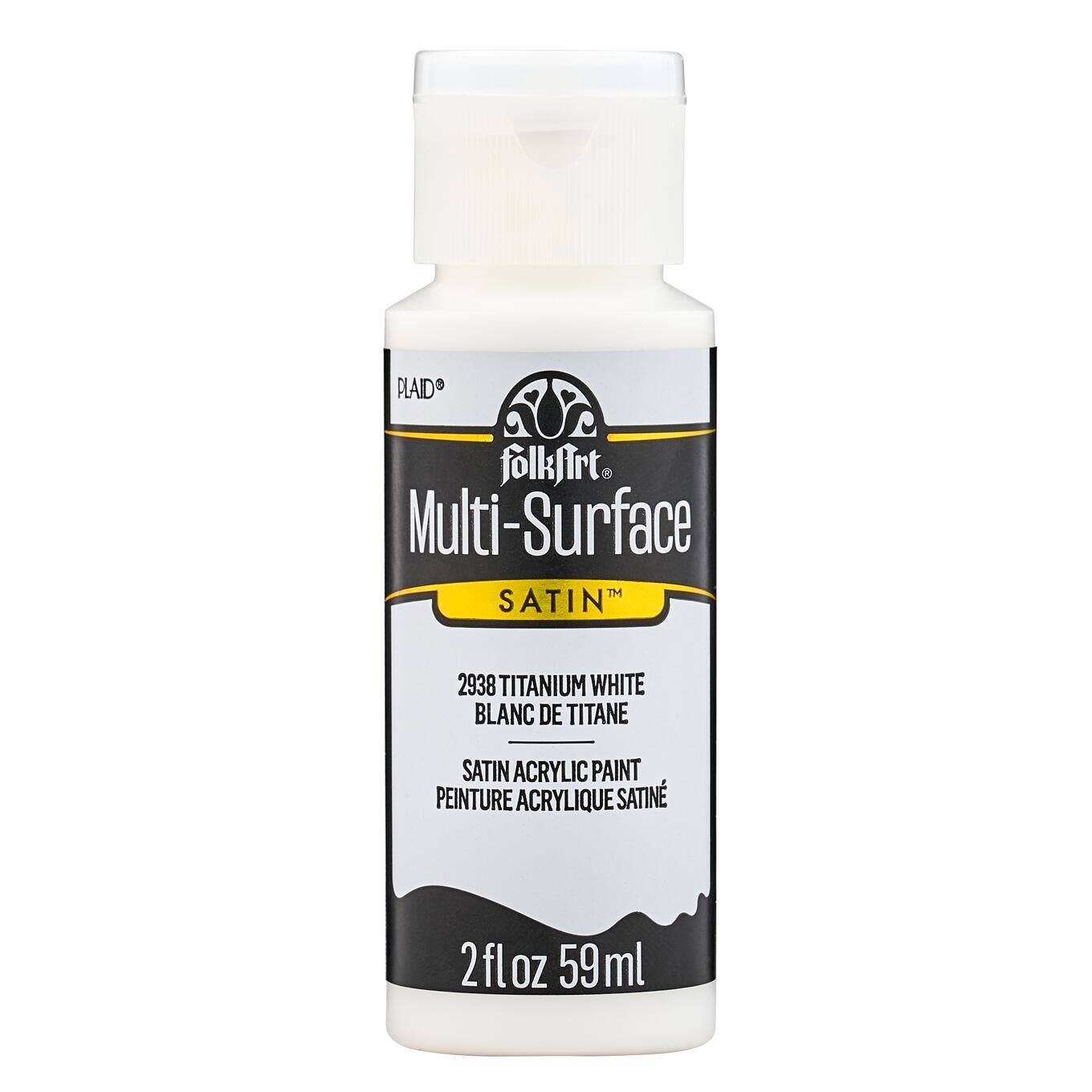 FolkArt ® Multi-Surface Satin Acrylic Paint - 2 oz: Titanium White