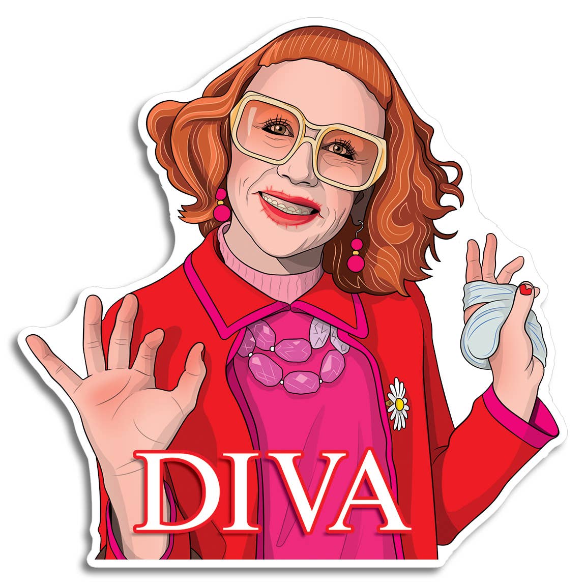 Auntie Gladys DIVA Villain Die Cut Sticker