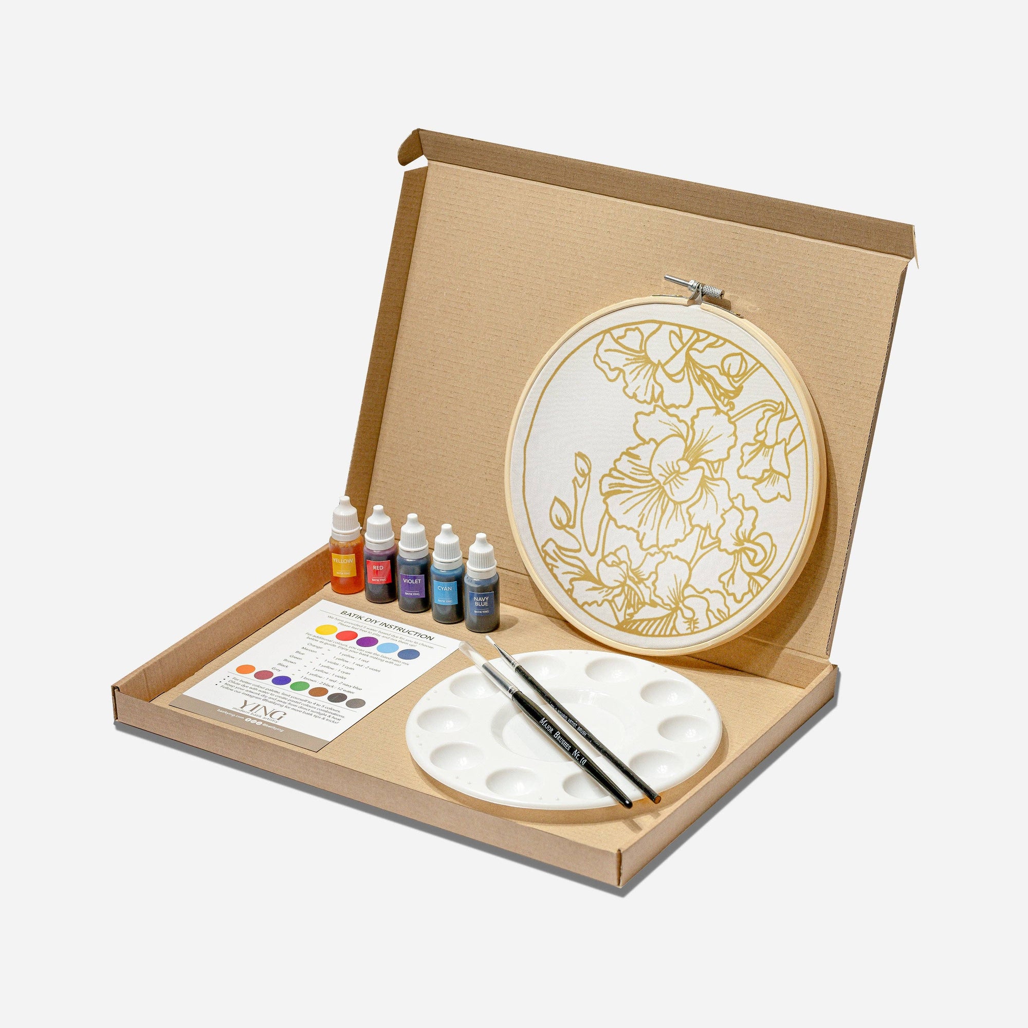 Midnight Orchid | Batik Craft Kit | Hand-Waxed DIY Art Kit UK: Batik Kit