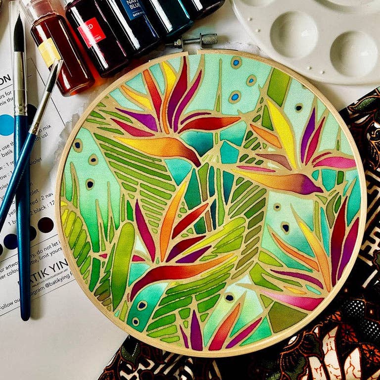 Bird of Paradise | Batik Craft Kit | Hand-Waxed DIY Art Kit UK: Batik Diy Kit