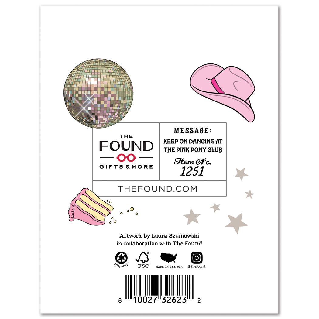 Chap Pink Pop Star Keep on Dancing Birthday Card