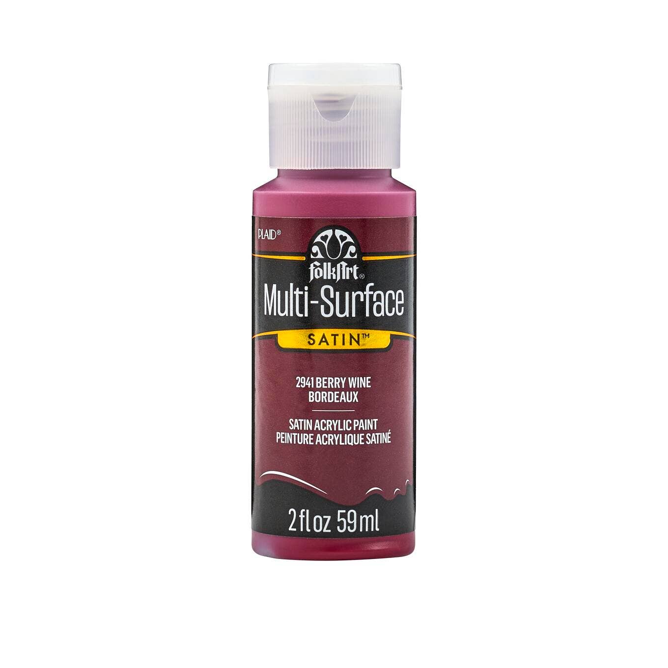 FolkArt ® Multi-Surface Satin Acrylic Paint - 2 oz: Berry Wine