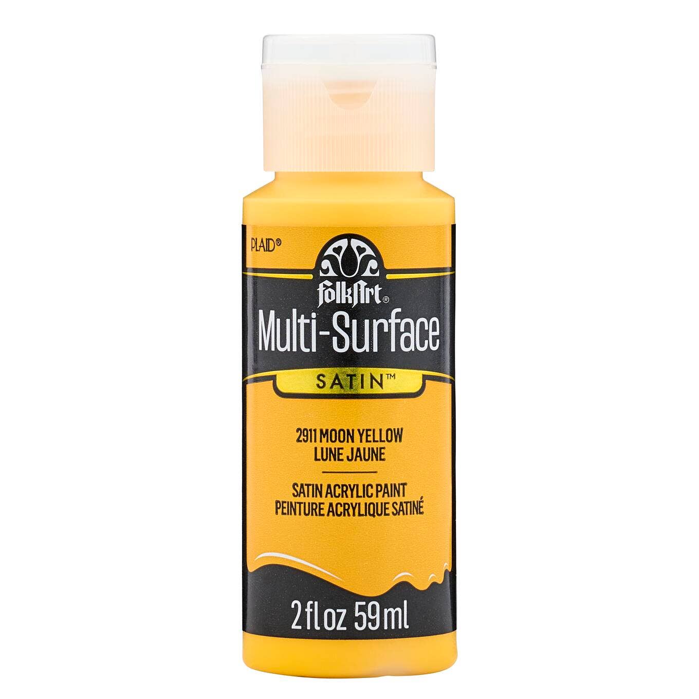 FolkArt ® Multi-Surface Satin Acrylic Paint - 2 oz: Moon Yellow