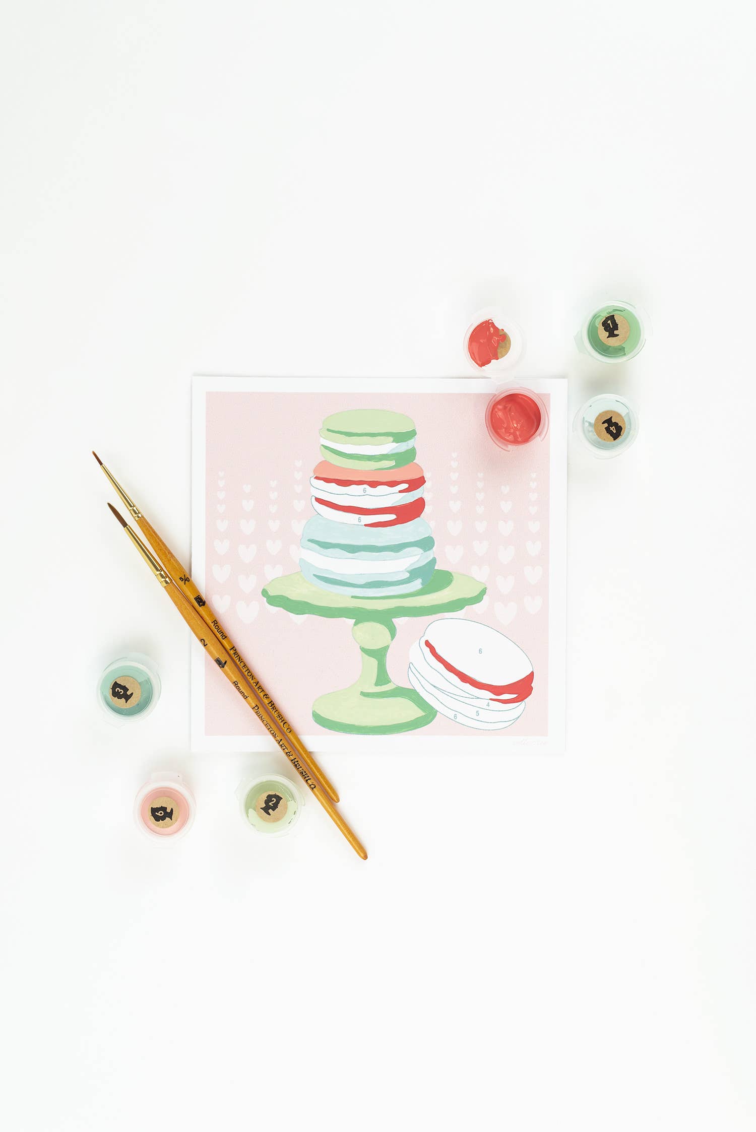 Stack of Macarons Valentine MINI Paint-by-Number Kit