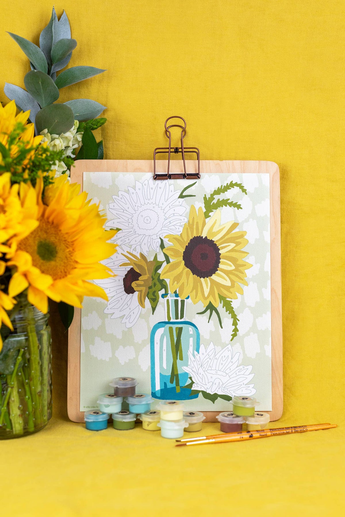 Sunflowers in Vase (Yellow) PBN Kit