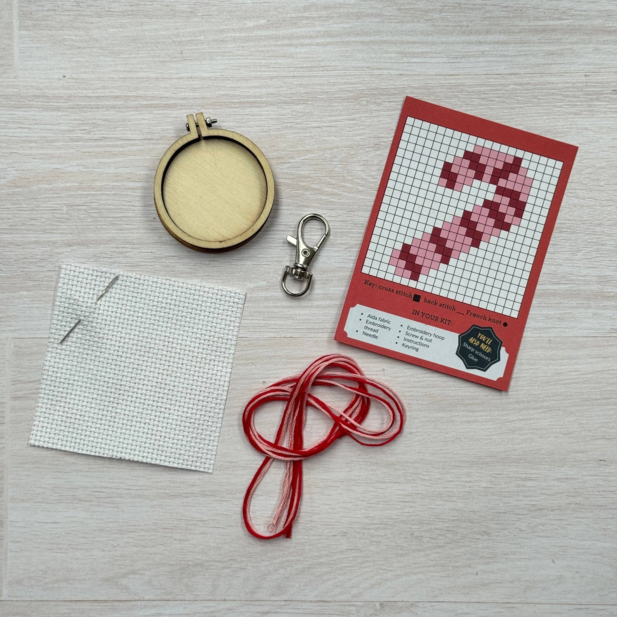 Candy Cane Mini Matchbox Christmas Cross Stitch Kit