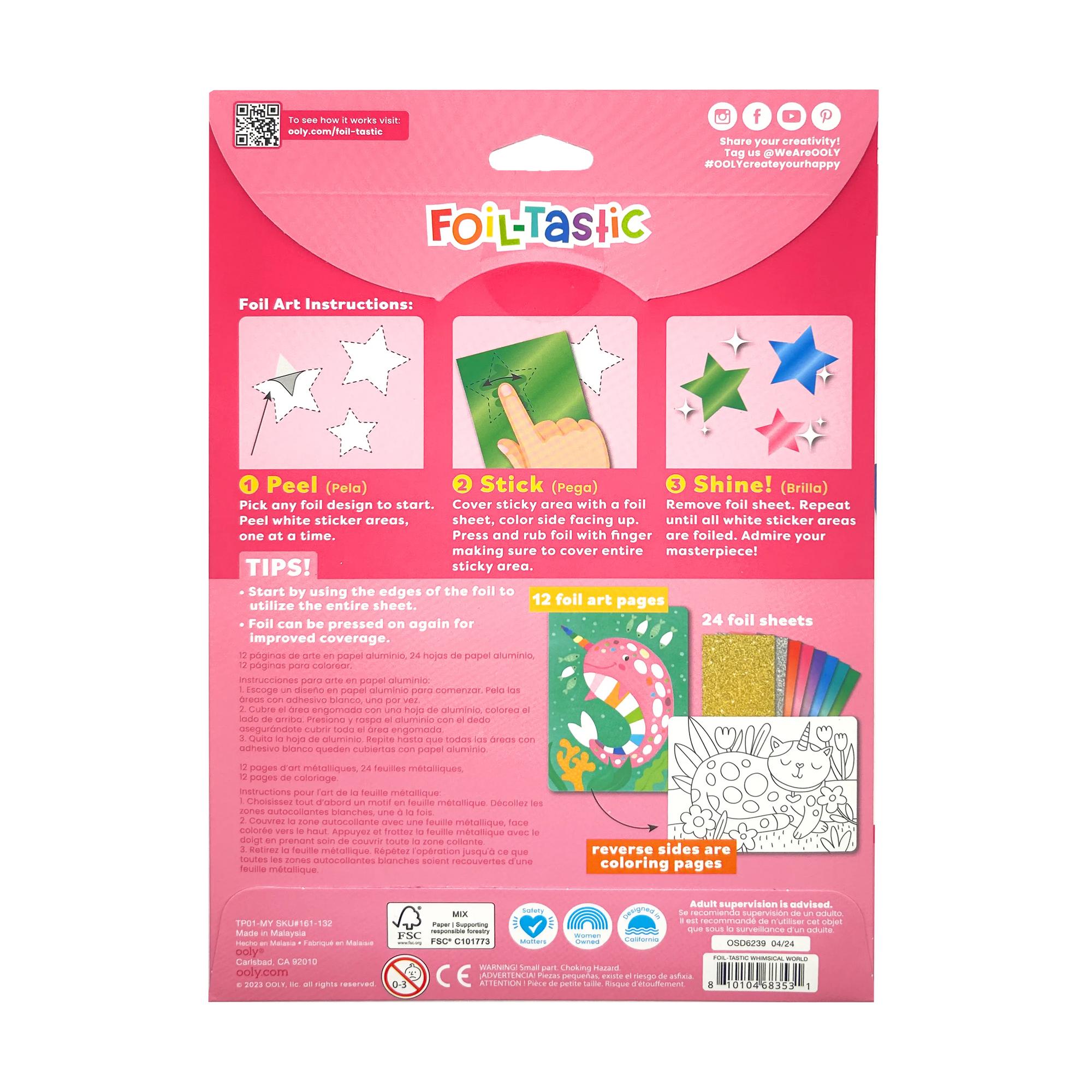 Foil-tastic: Foil Art &amp; Coloring Fun - Whimsical World (36 P