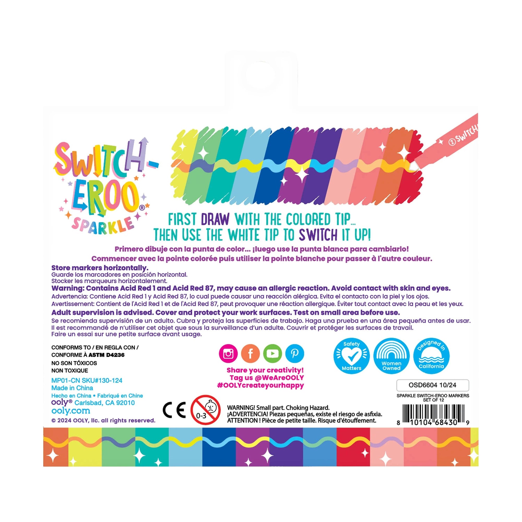 Switch-eroo! Sparkle Color Changing Markers - Set of 12