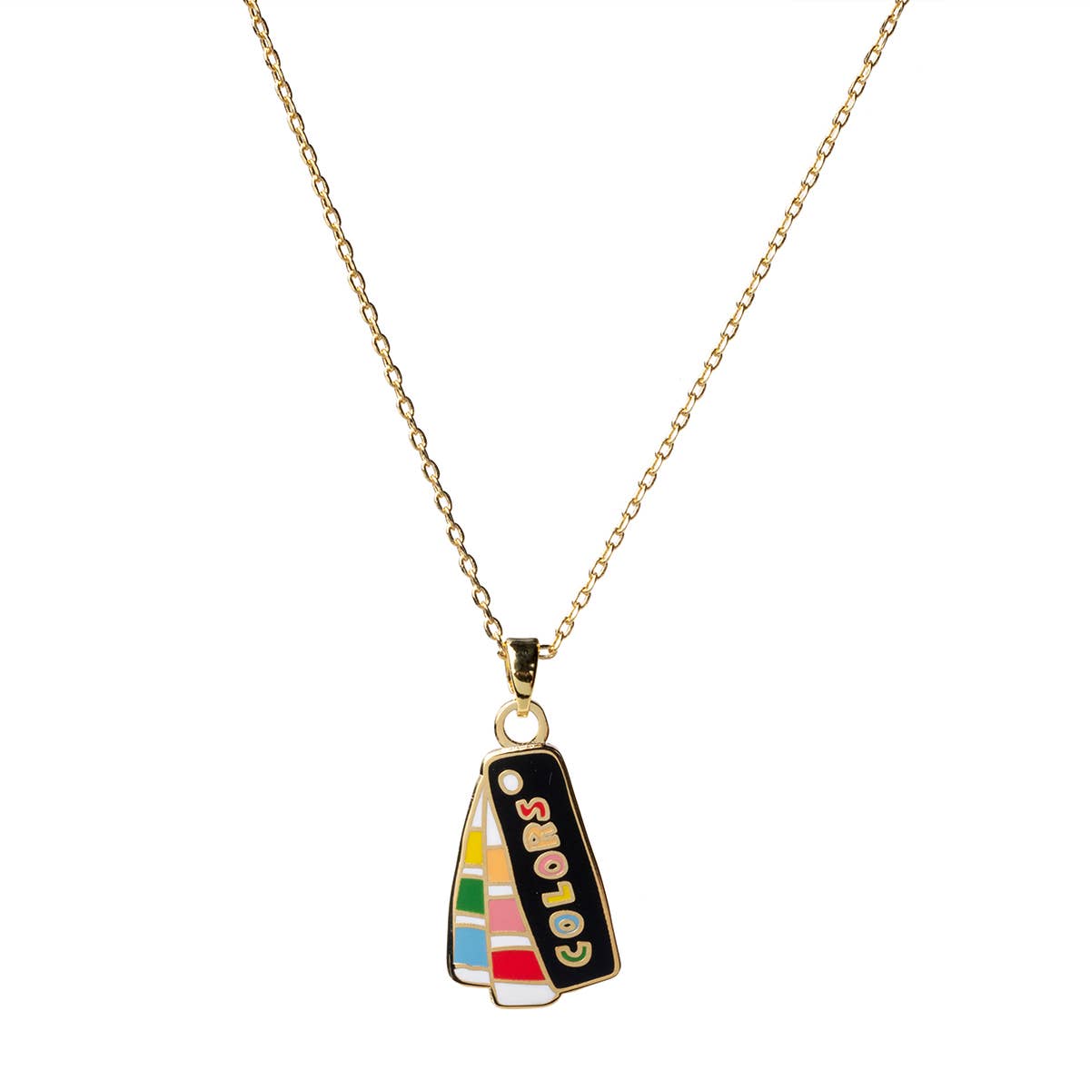 Color Swatch Book Pendant Necklace | Gold Artist Gift